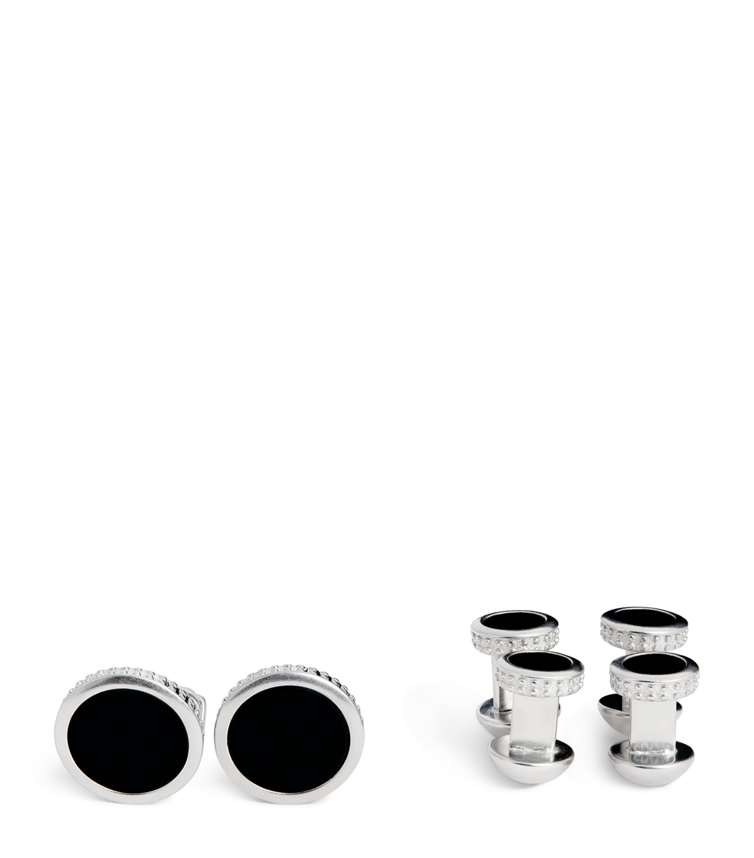 Thompson Black Agate Cufflinks And Studs Set