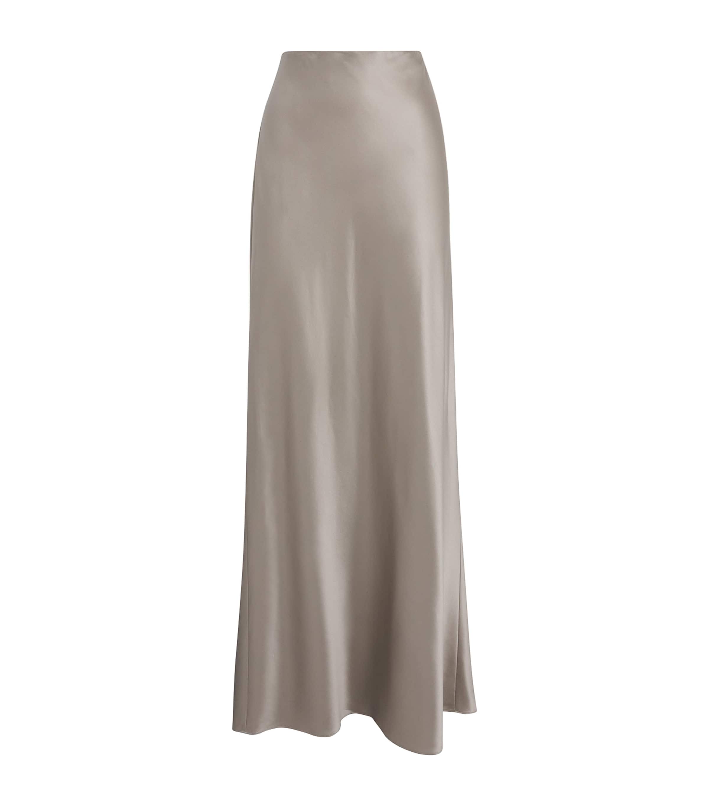 Veronica Beard Womens Silk-Blend Medina Maxi Skirt Pewter