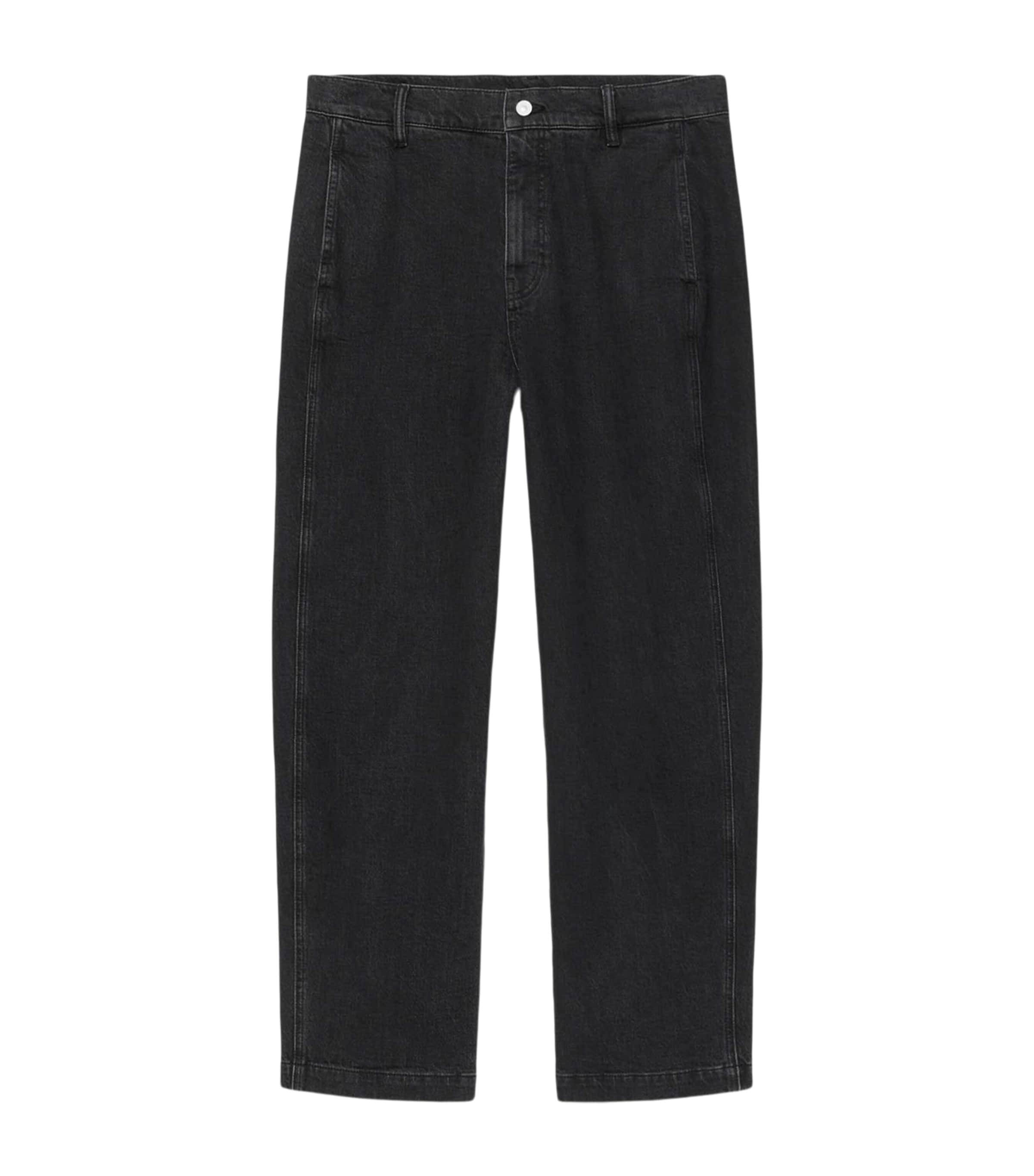 AllSaints Mens Raafi Barrel-Leg Jeans Washed Black
