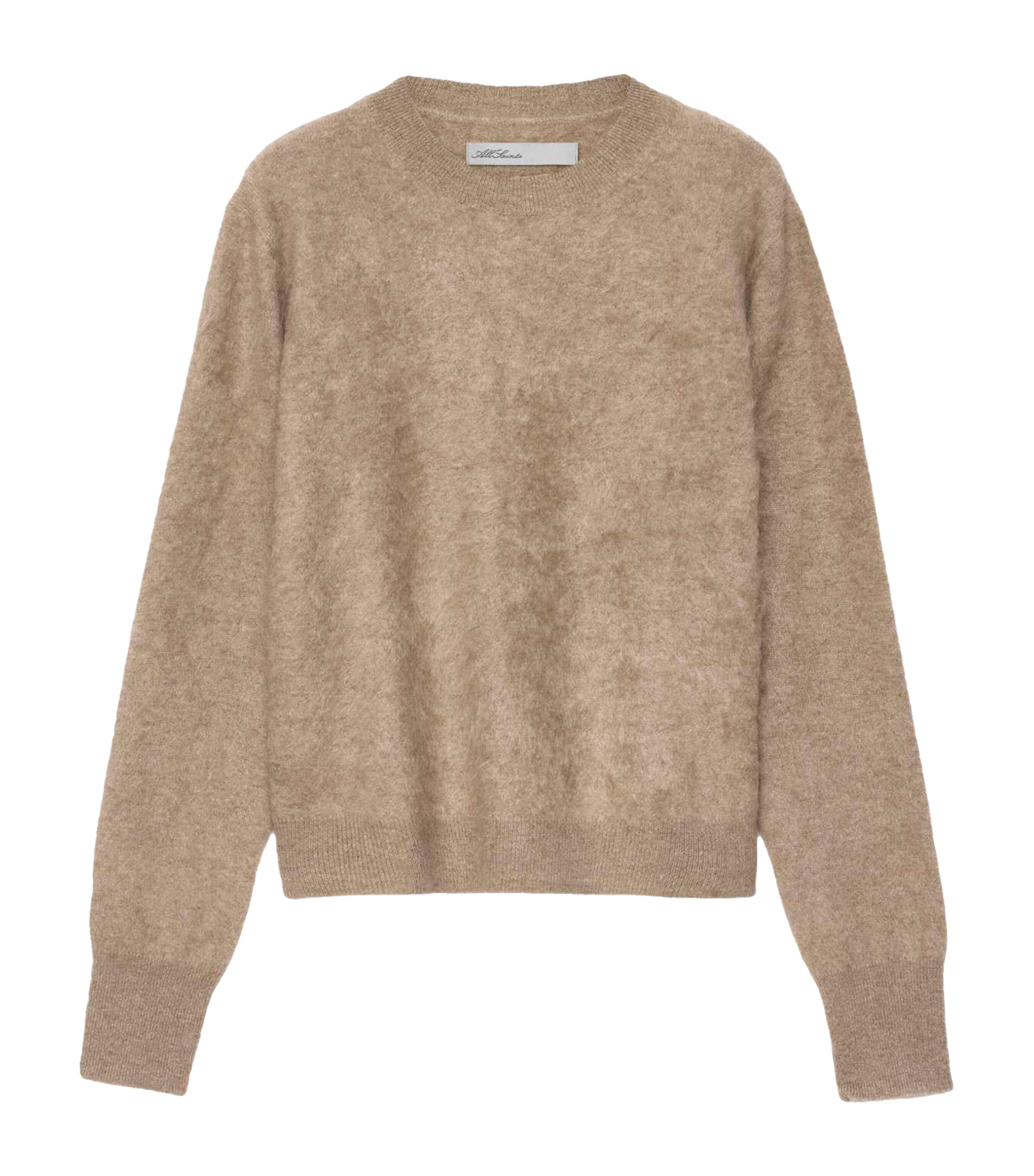 AllSaints Womens Cashmere Ada Sweater Fawn Brown