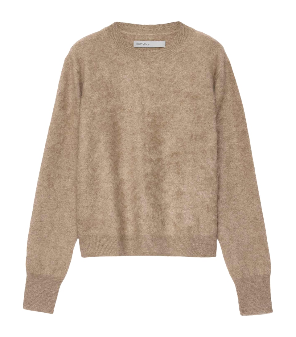 AllSaints Womens Cashmere Ada Sweater Fawn Brown
