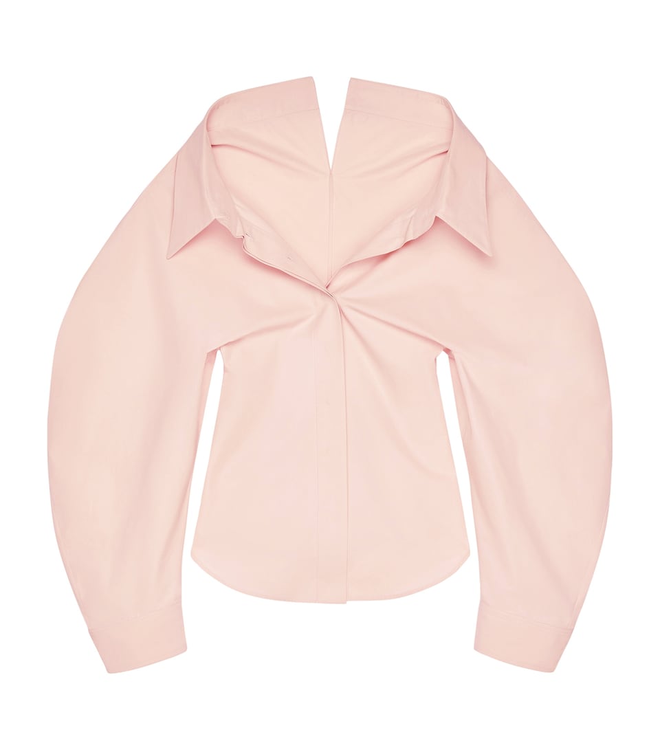 Givenchy Womens Cotton Slashed Shirt Silk Pink