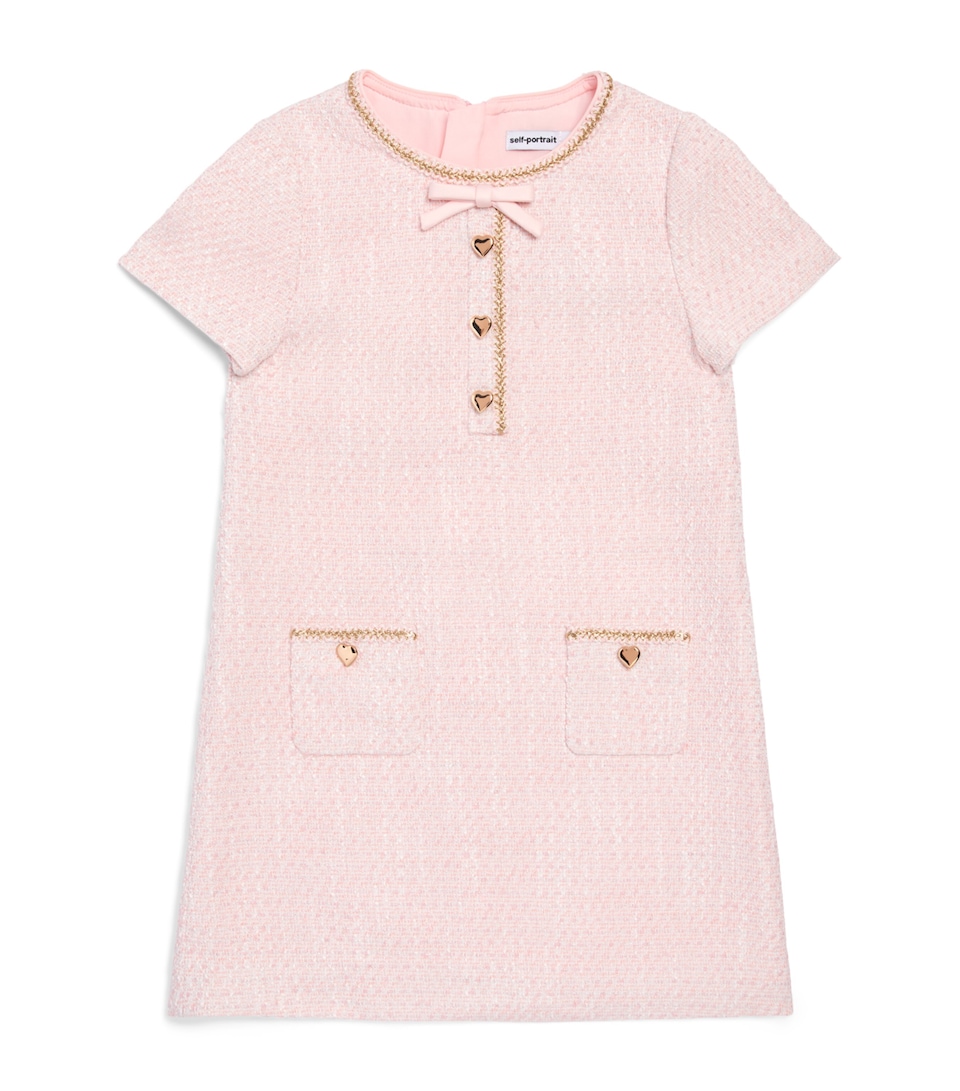 Self-Portrait Kids Boucle Dress (3-12 Years) Pink