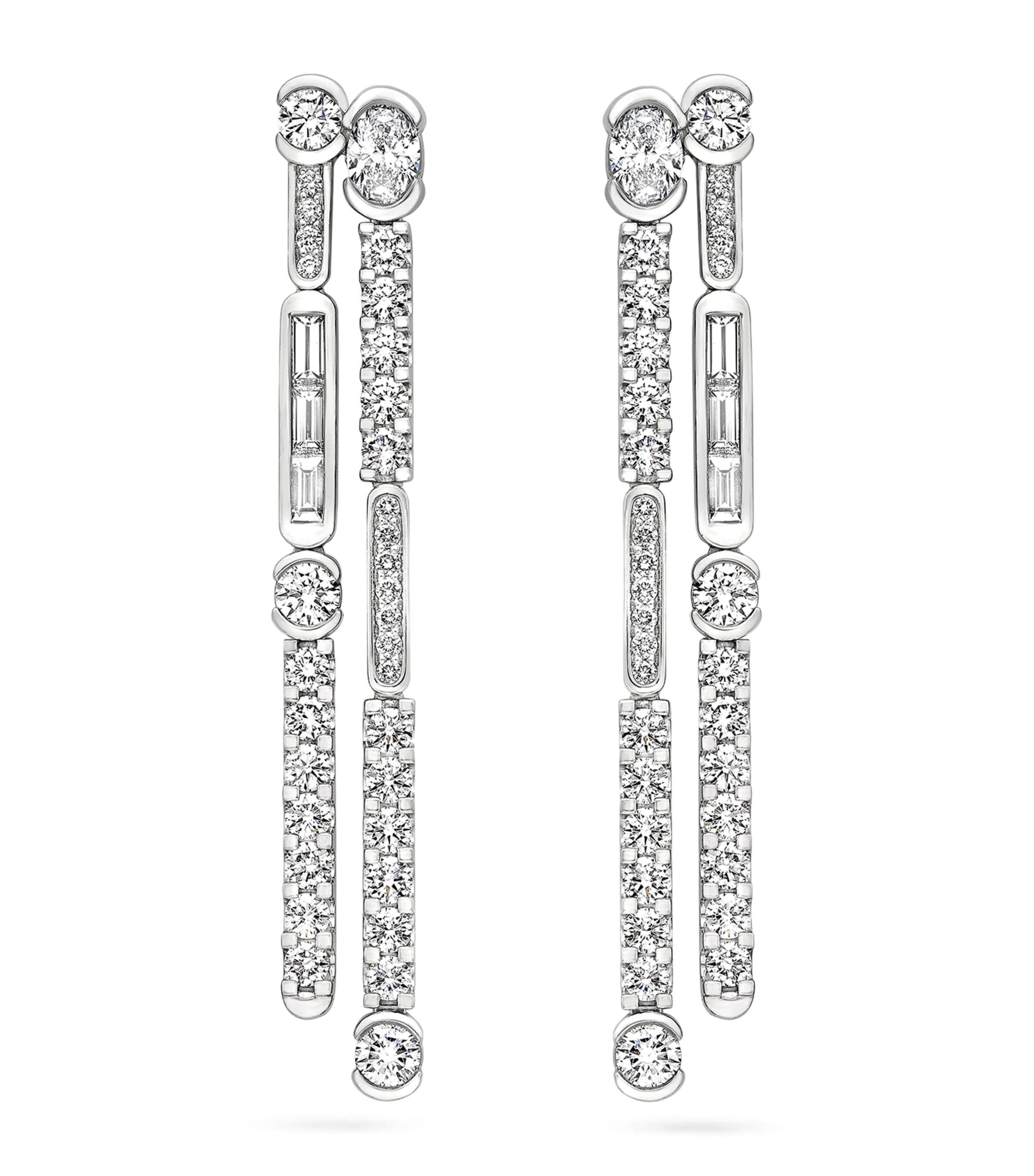 Boodles Platinum and Diamond Play of Light Drop Earrings Platinum