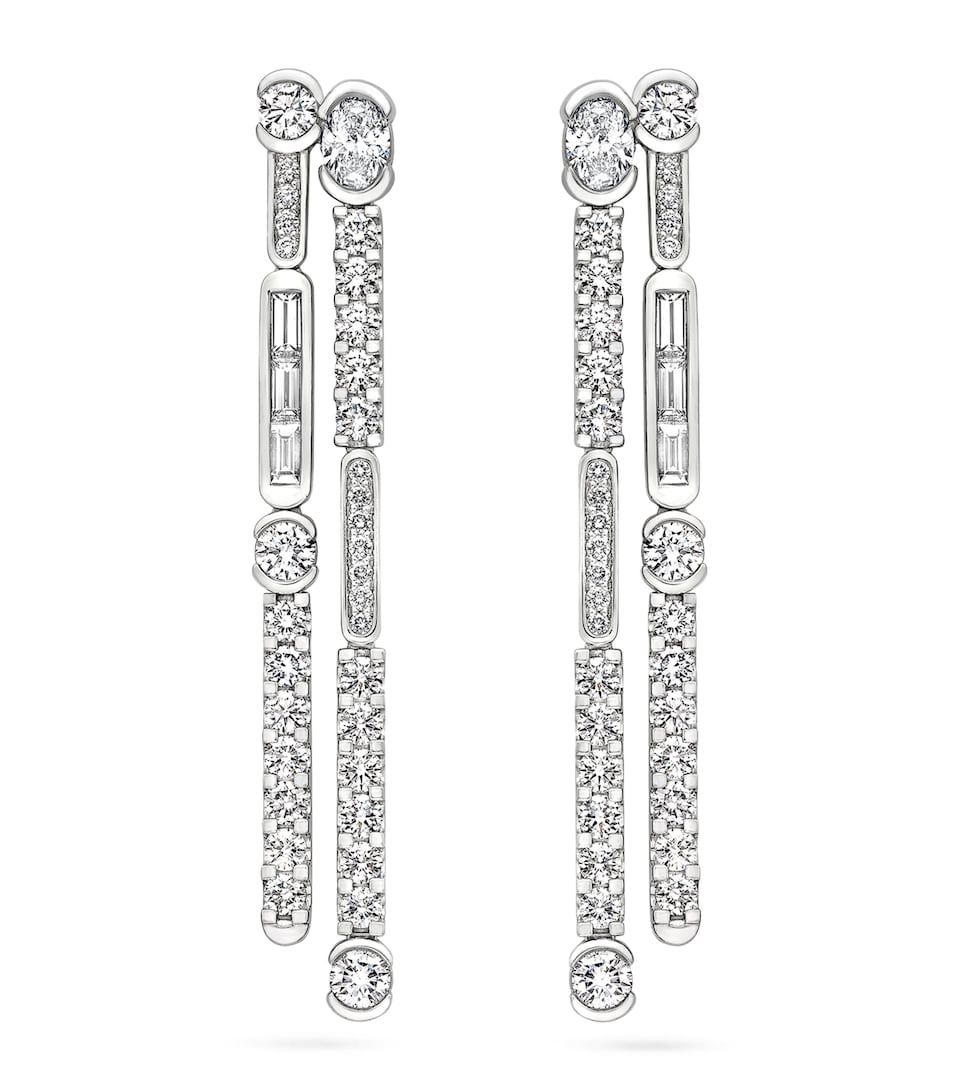 Boodles Platinum and Diamond Play of Light Drop Earrings Platinum