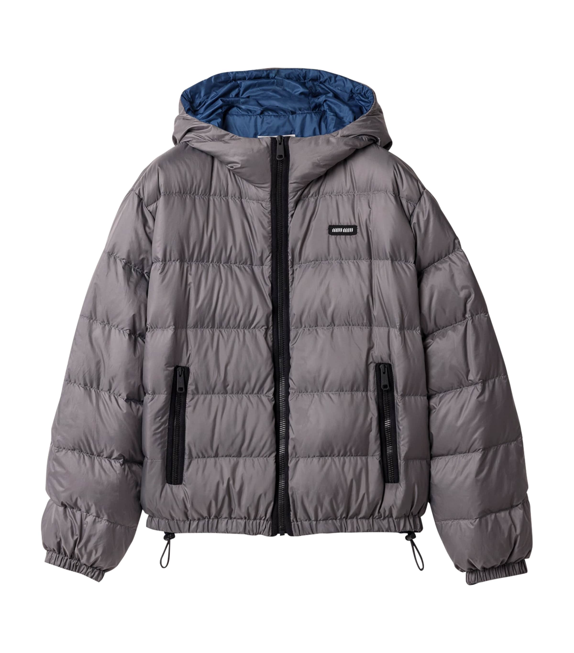 Miu Miu Womens Down Ponge Puffer Jacket Gold/silver
