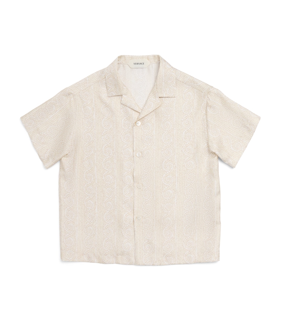 Versace Kids Silk Twill Greca Mosaic Shirt (4-14 Years)