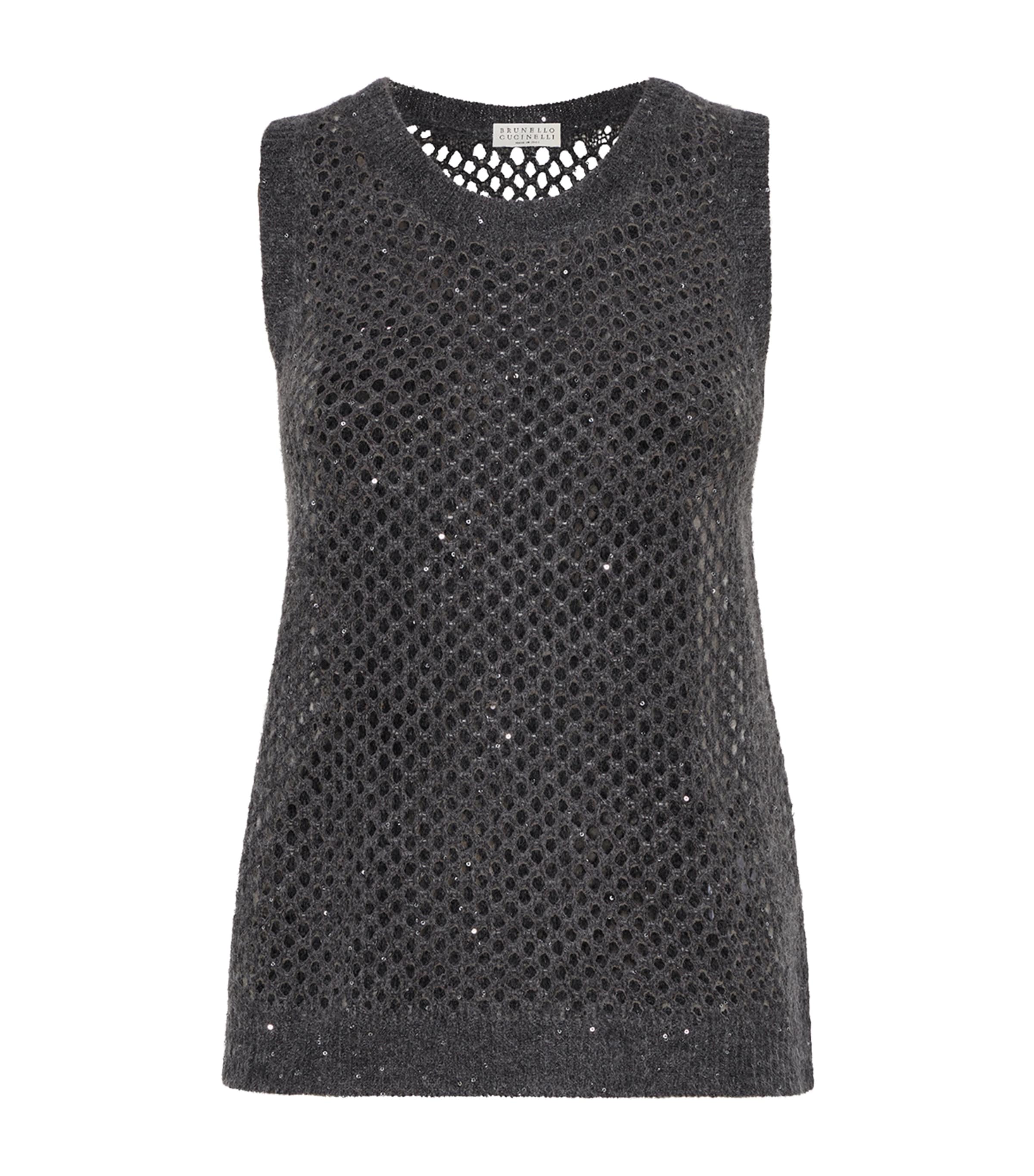 Dazzling Mesh Knitted Vest