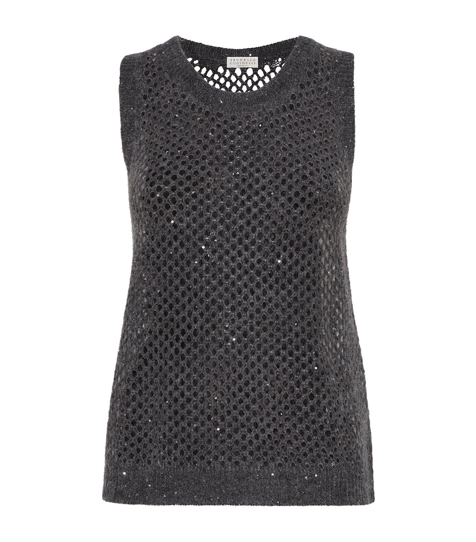 Dazzling Mesh Knitted Vest
