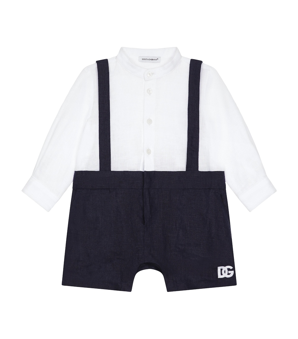 Dolce&Gabbana Kids Linen Overalls (0-24 Months) Combi