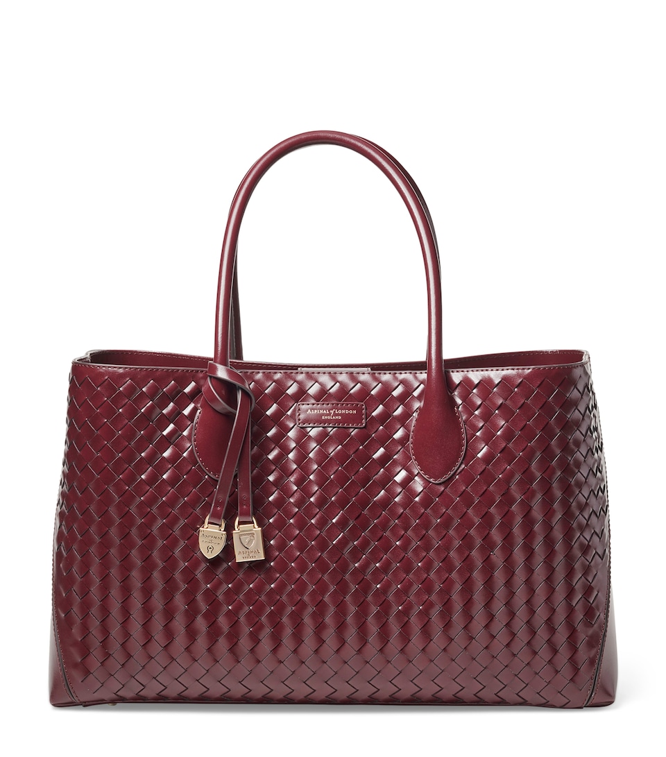 Aspinal Of London Leather London Tote Bag Burgundy