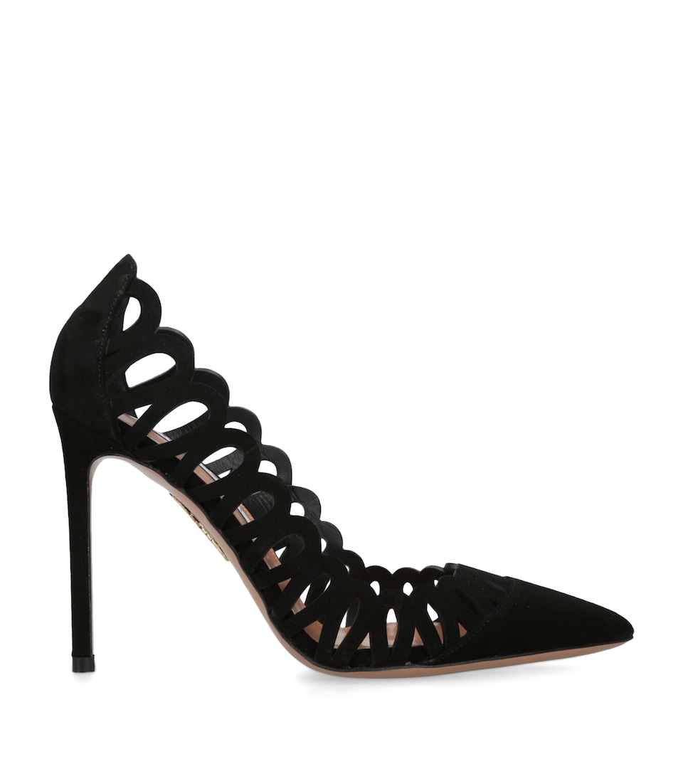 Suede Peep Pumps 105