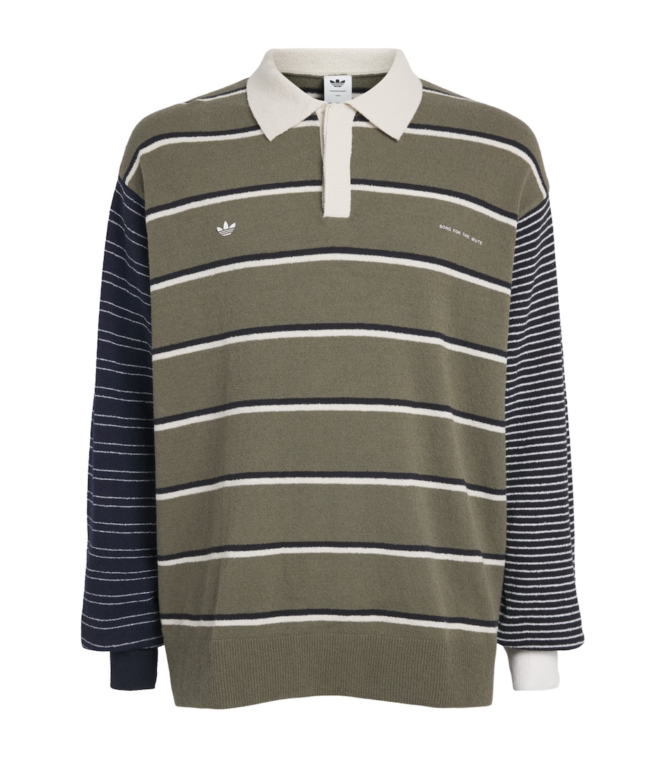 adidas Mens x Song for the Mute Rugby Polo Shirt Olive Strata/black