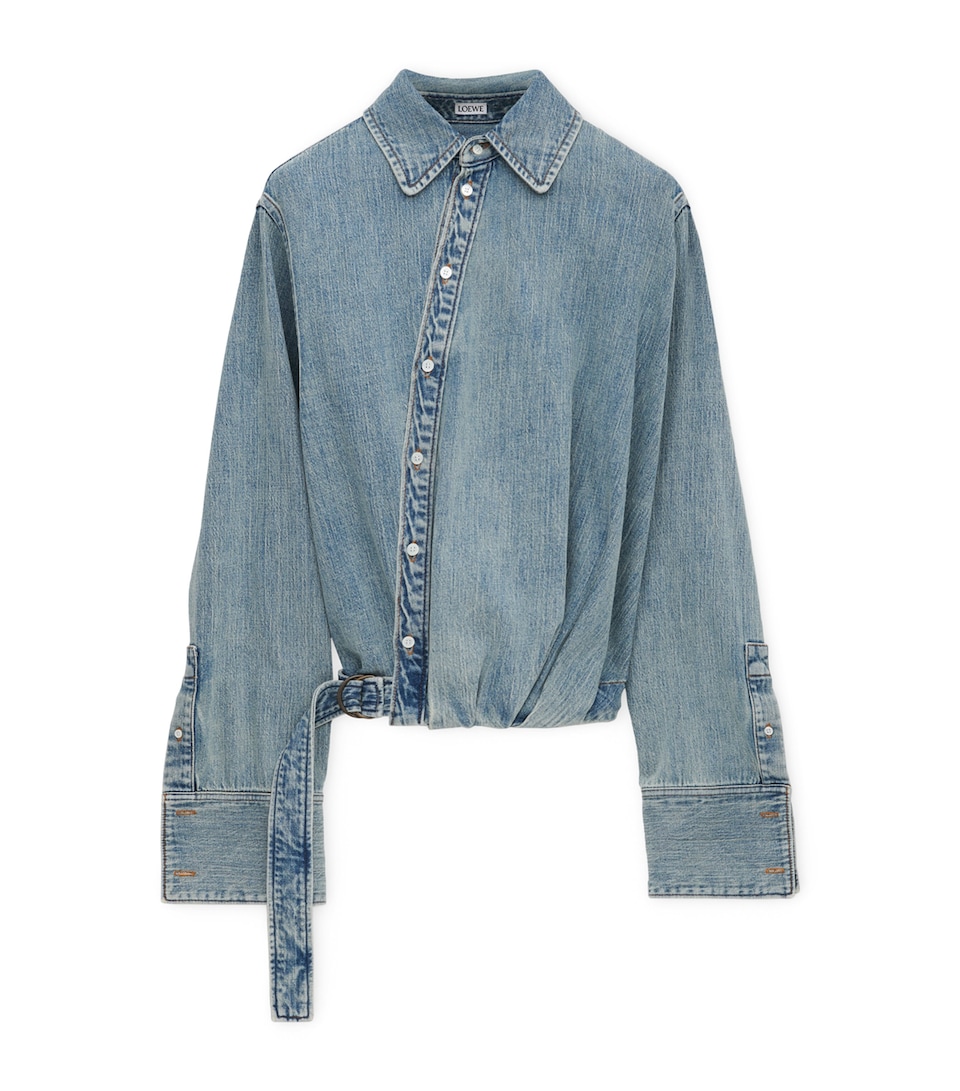 Cotton-Blend Draped Shirt