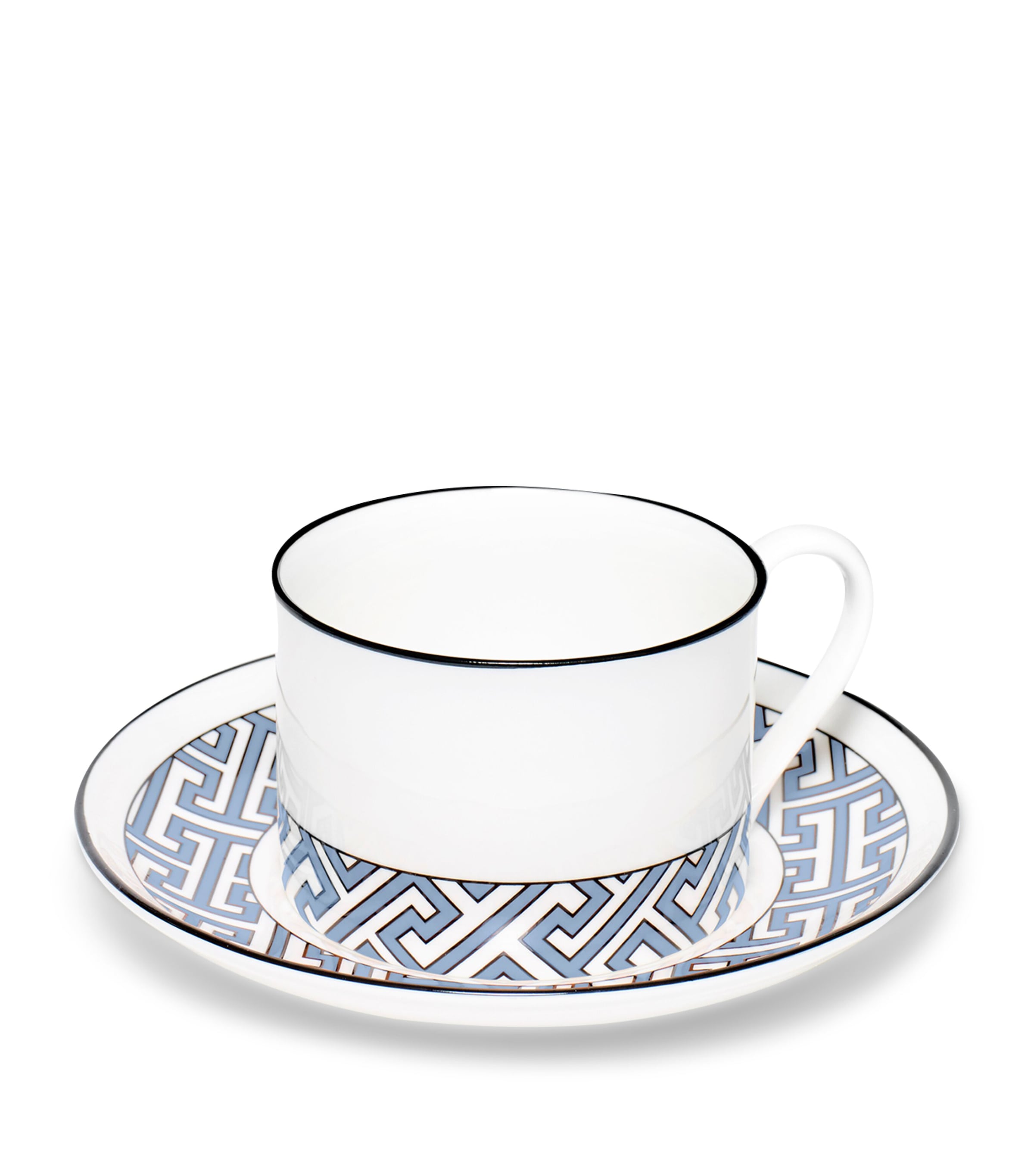 O.W.London Maze Teacup and Saucer Blue