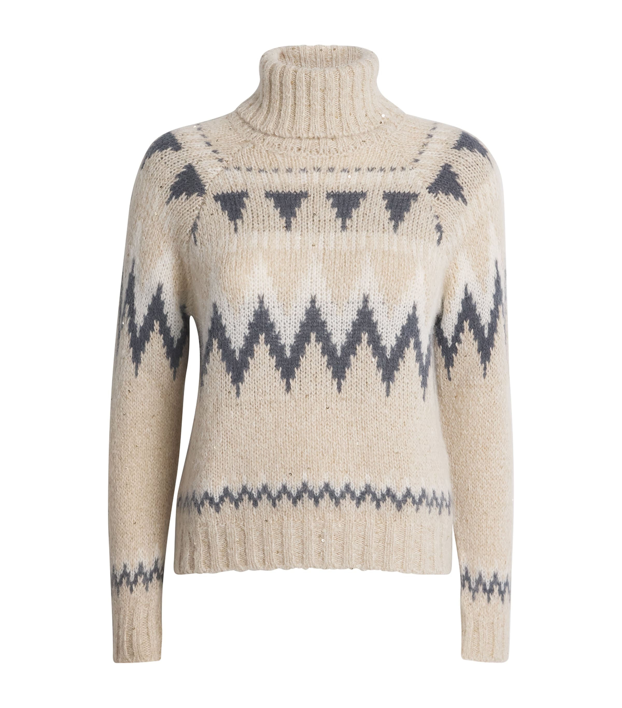 Wool-Blend Jacquard Knit Sweater