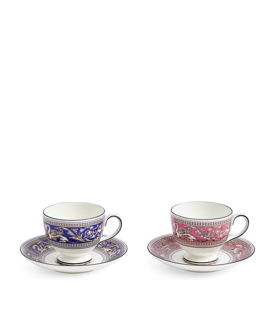 Wedgwood Set of 2 Florentine Teacups & Saucers