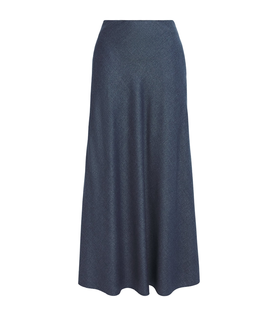 Colombo Womens Cashmere Midi Skirt Blue Jeans
