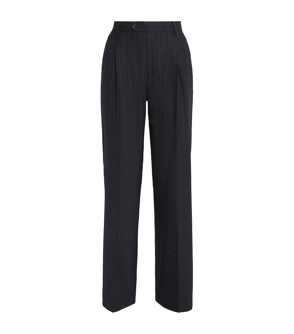 Embellished Pinstripe Trousers