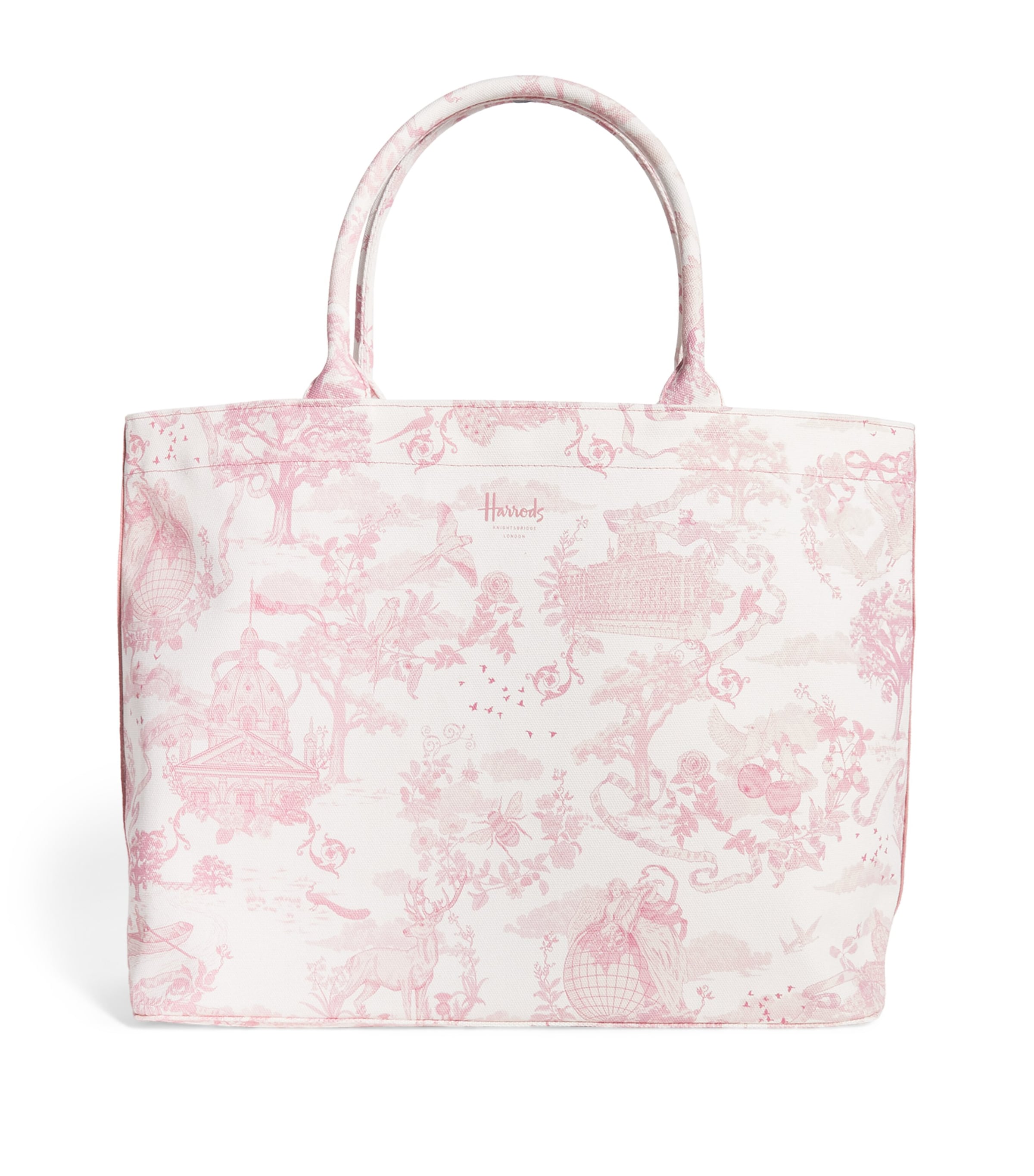 Harrods Medium Toile Print Tote Bag Pink