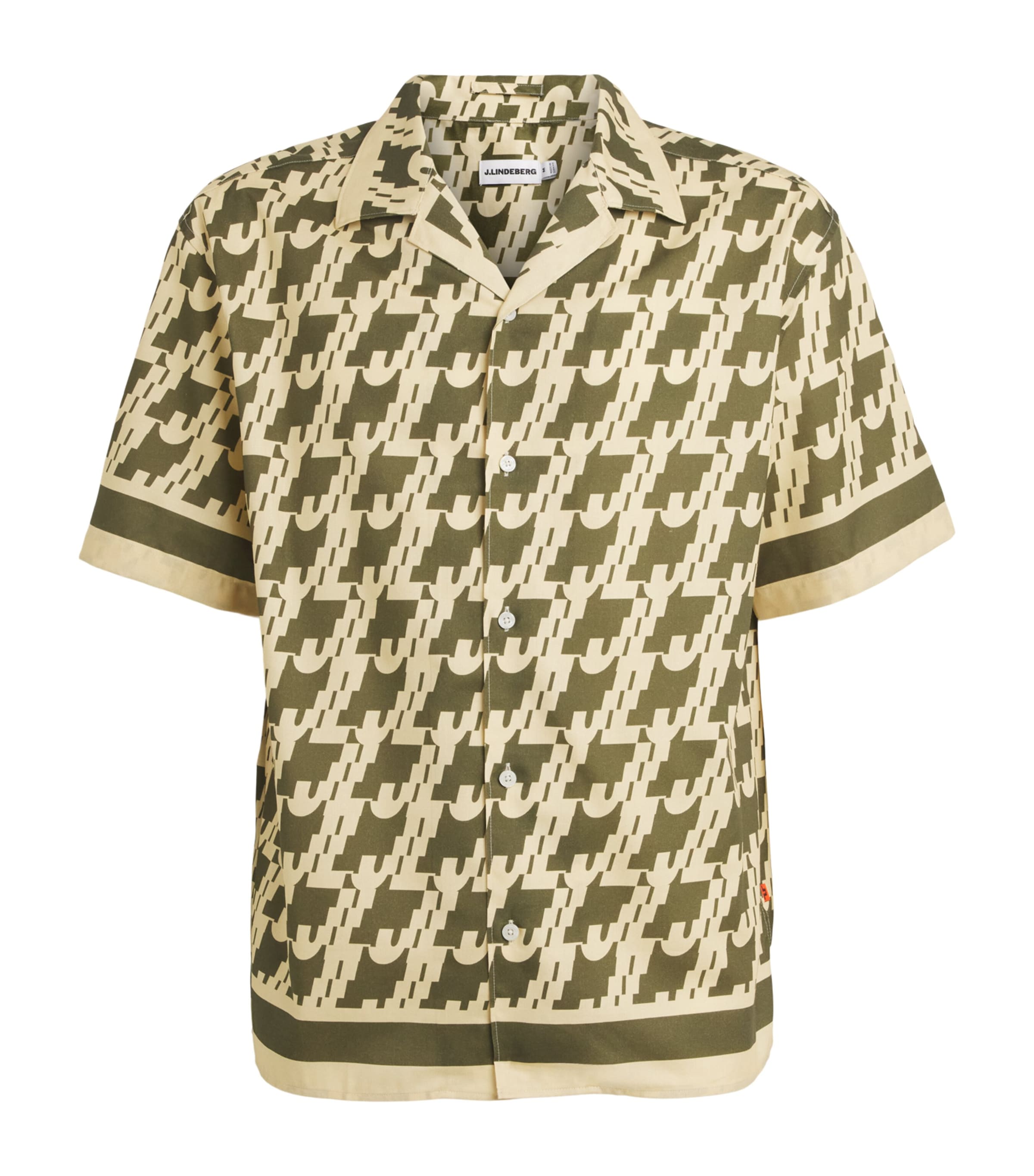 J Lindeberg Mens Ellis Border Resort Shirt Jl Glitch Kalam