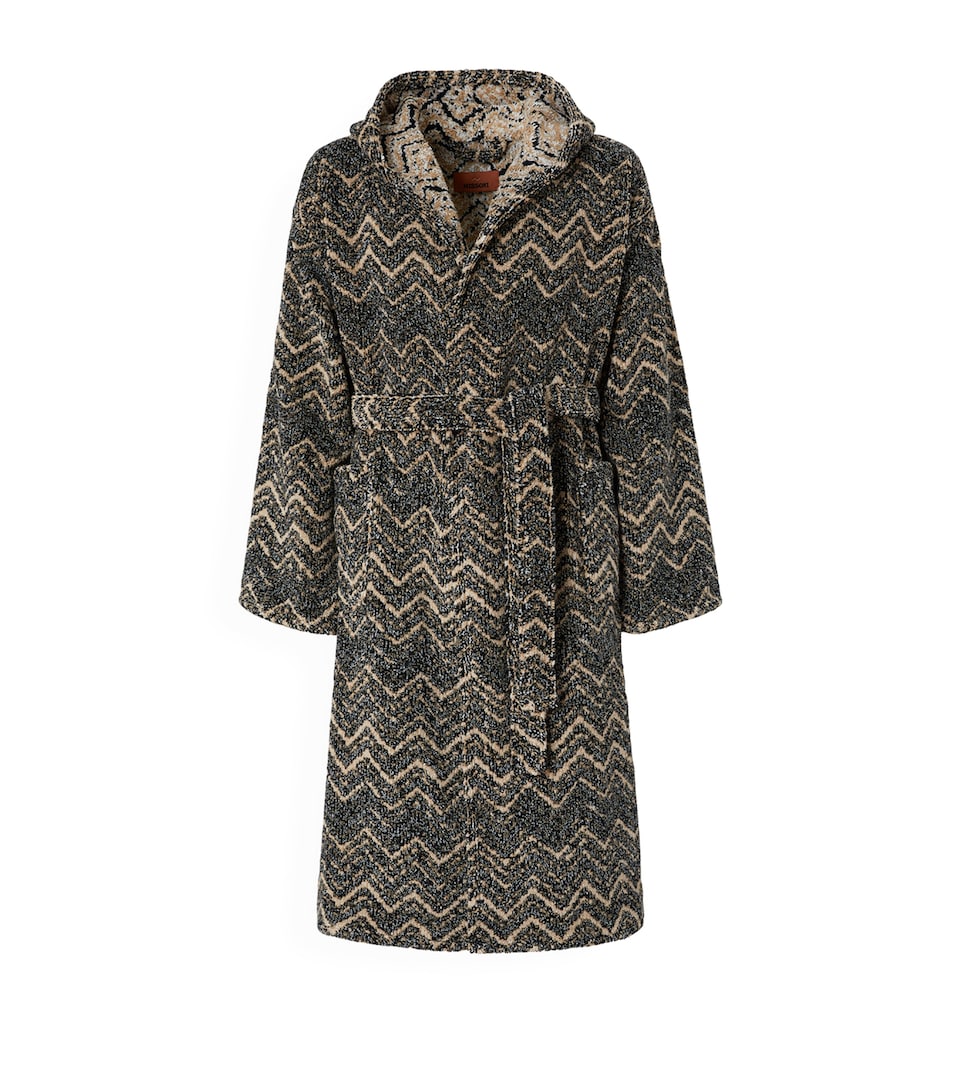 Towelling Zigzag Azul Robe (Medium)