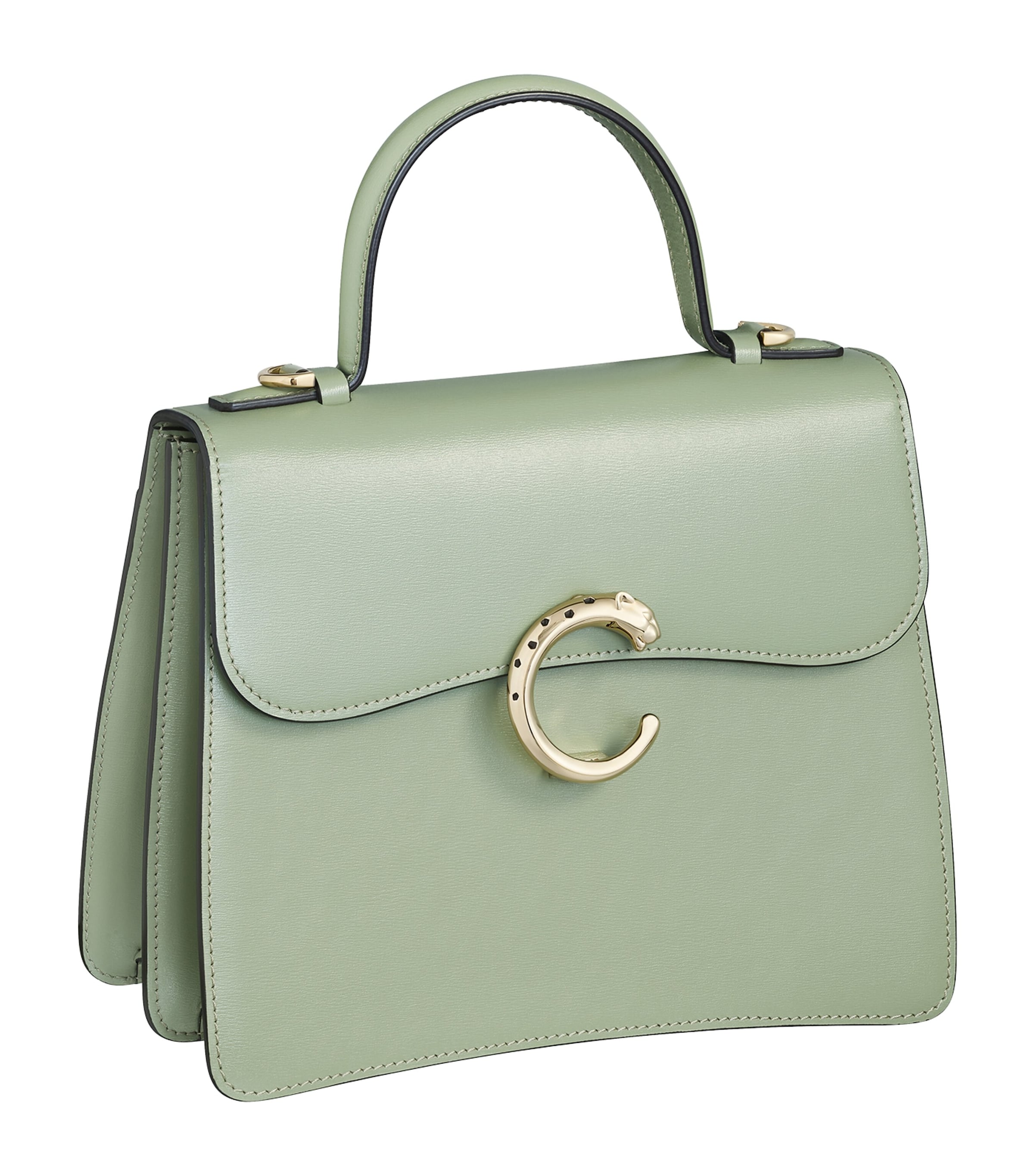 Small Leather Panthère C de Cartier Top-Handle Bag