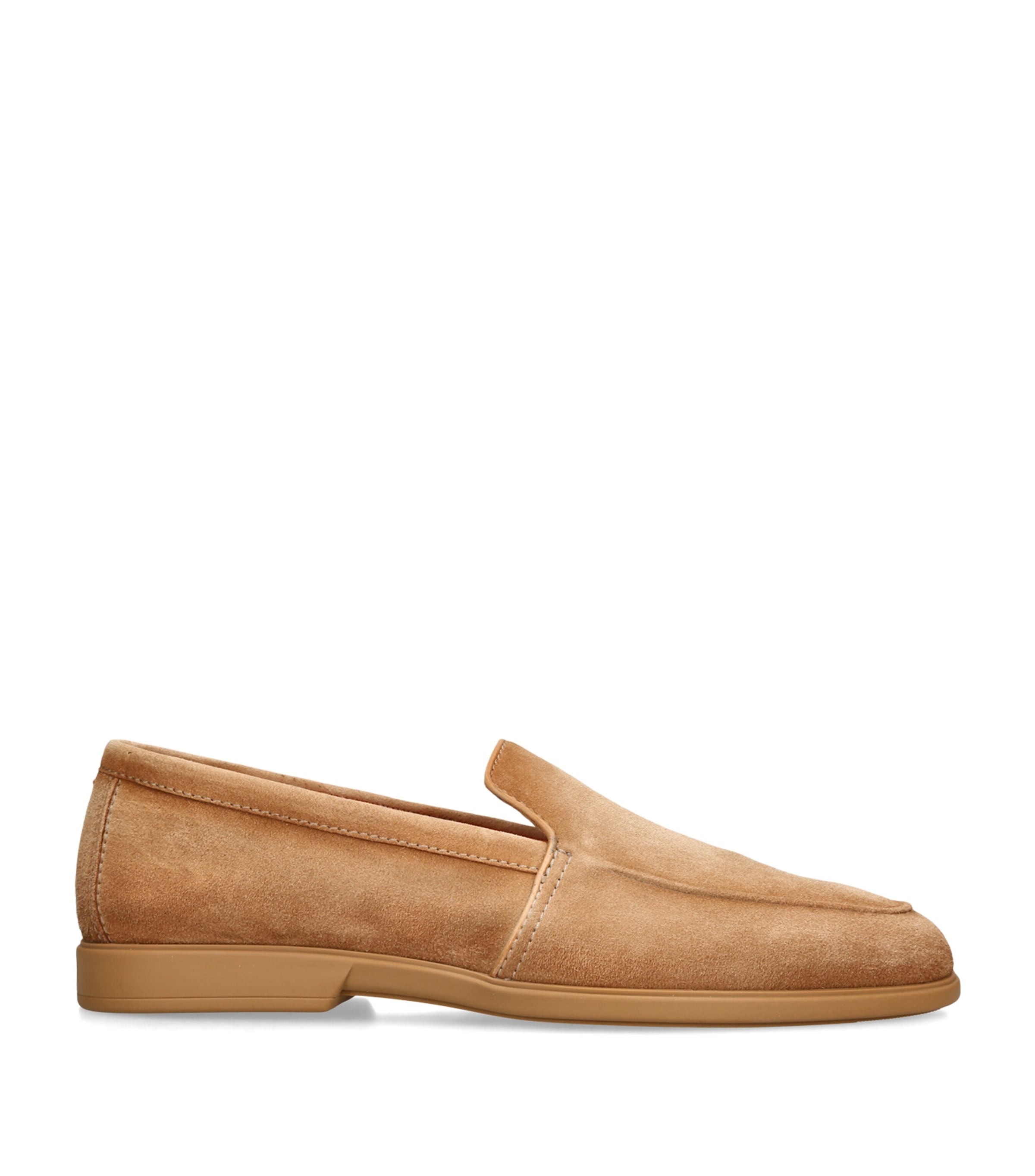 Santoni Suede Malibu Loafers Beige