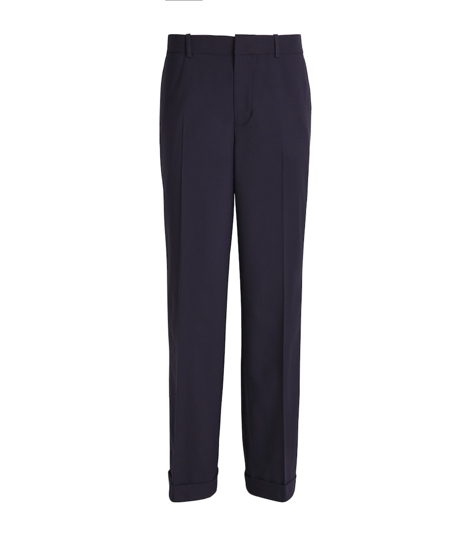 Stretch-Wool Wide-Leg Trousers