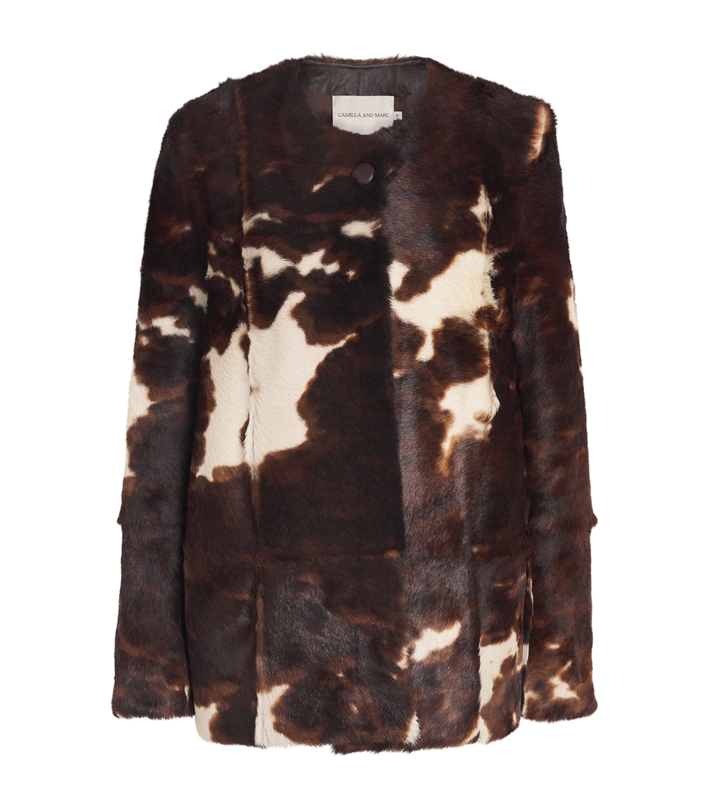 CAMILLA AND MARC Womens Calfskin Myna Jacket Chocloate Multi