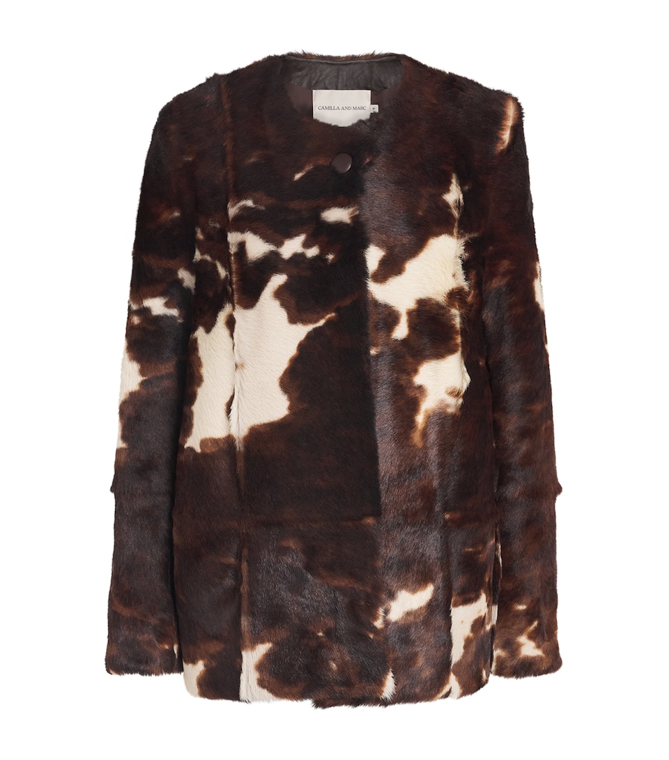 CAMILLA AND MARC Womens Calfskin Myna Jacket Chocloate Multi