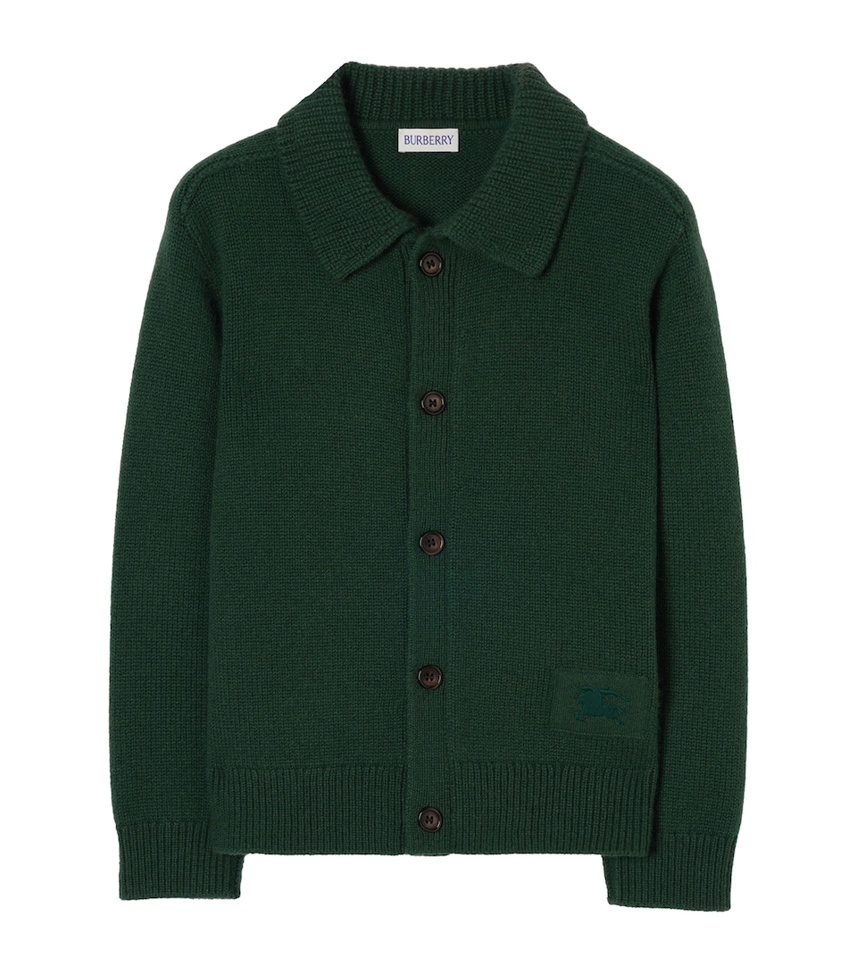 Burberry Kids Cashmere EKD Cardigan (14 Years) Dark Fern Green