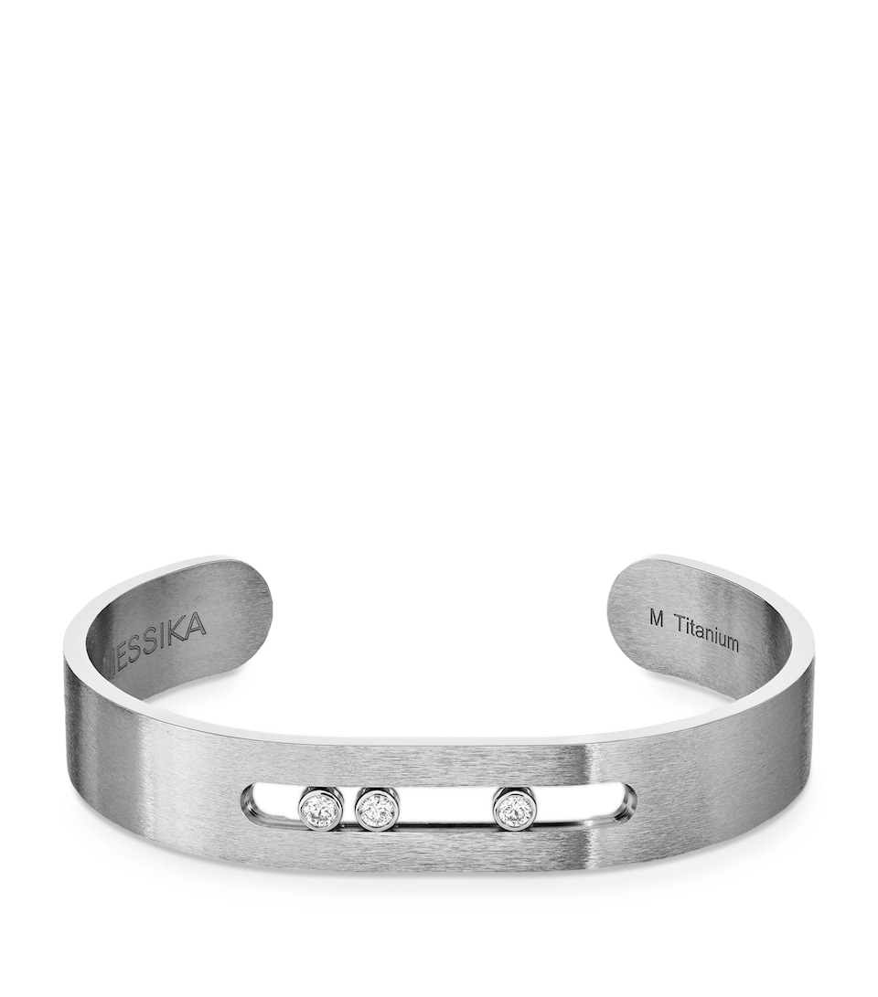 Messika Move Titanium and White Diamond Bangle (0.23ct) Titanium Natural