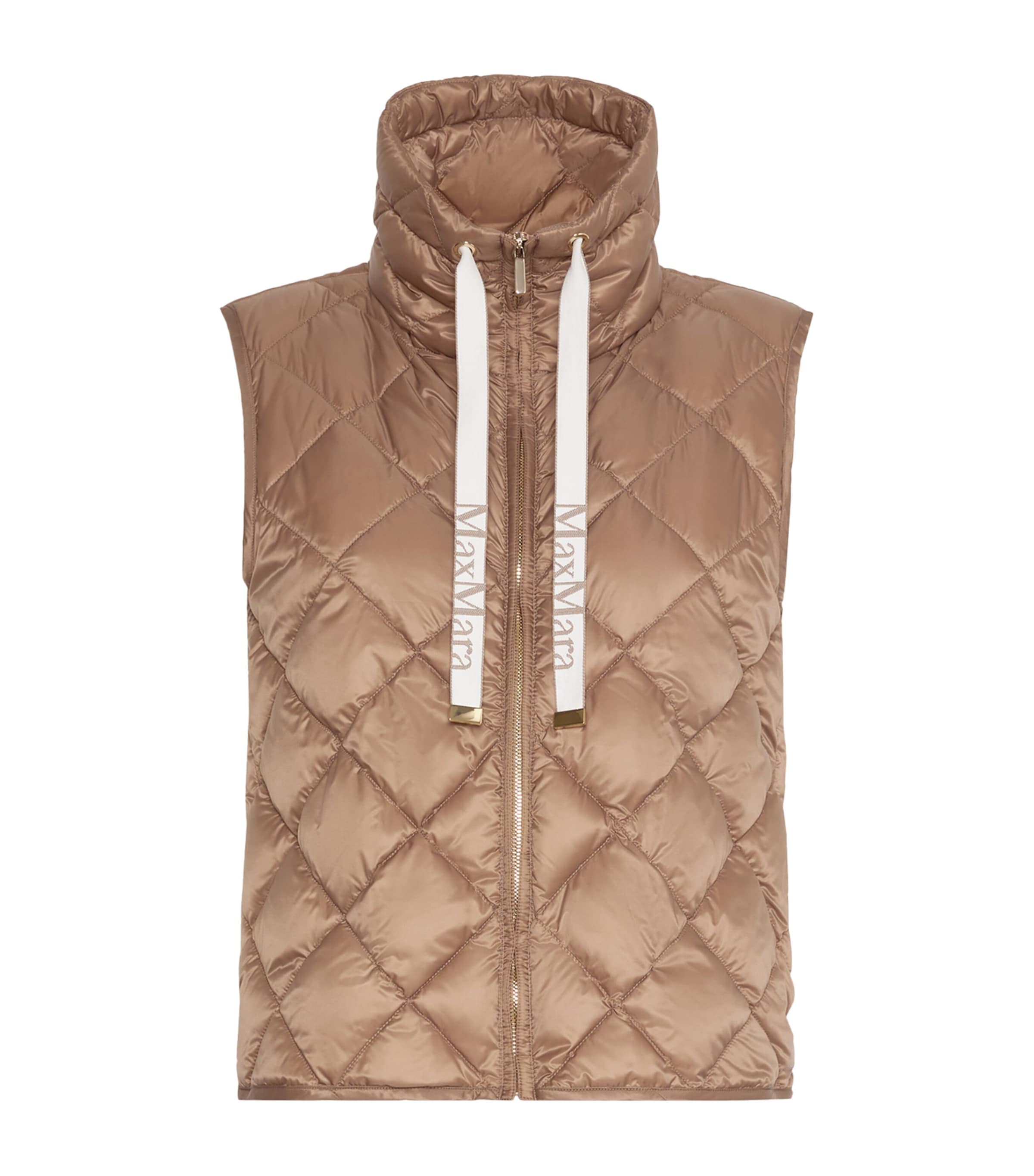 Max Mara Womens Down-Filled Puffer Gilet Camel