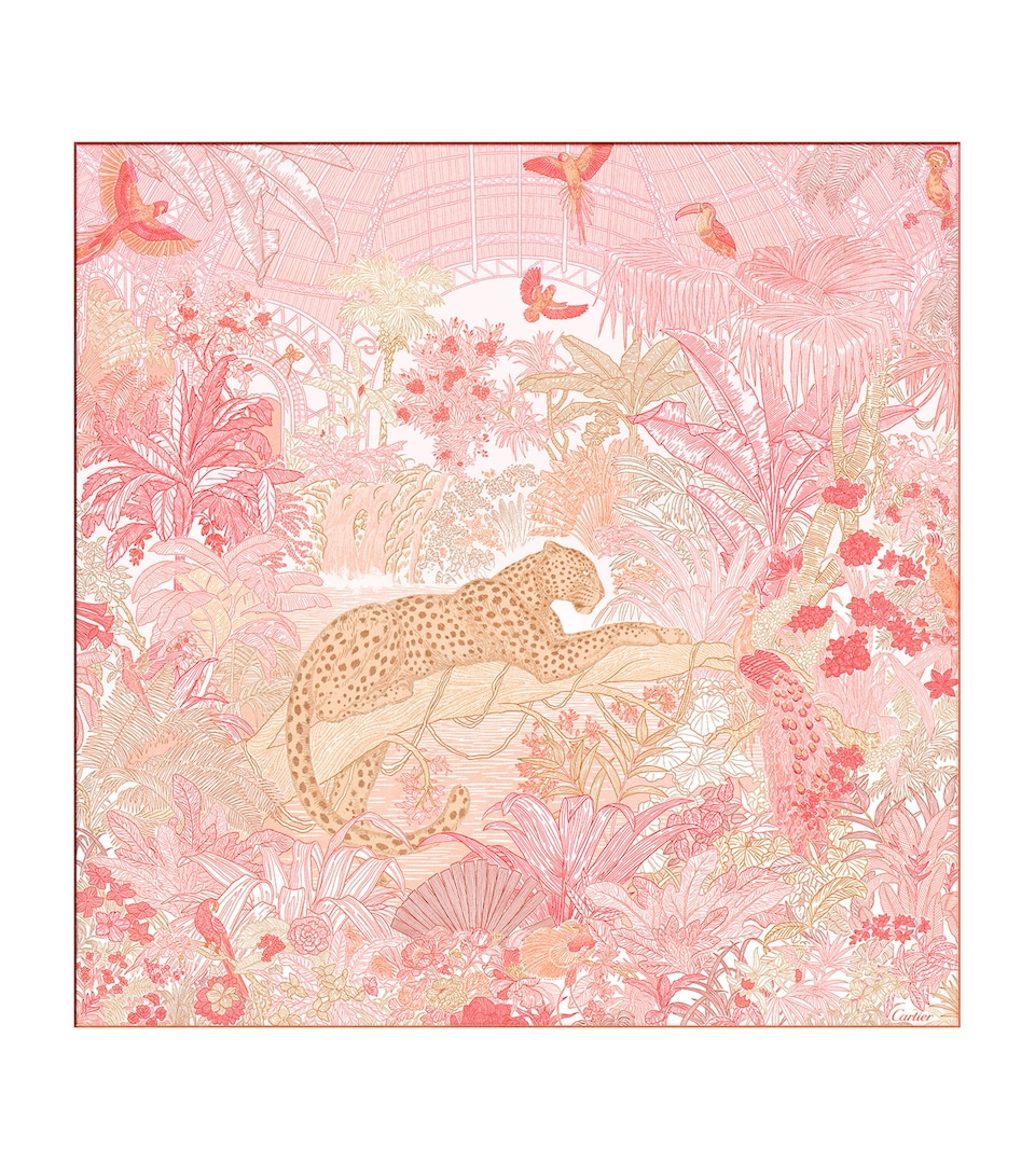 Silk Panthère Greenhouse Scarf