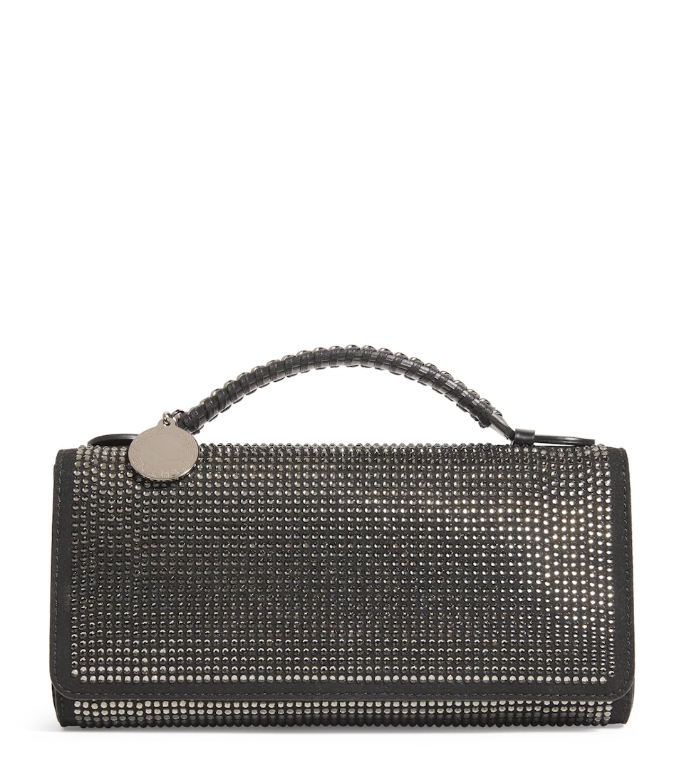 Embellished Falabella Top-Handle Clutch Bag