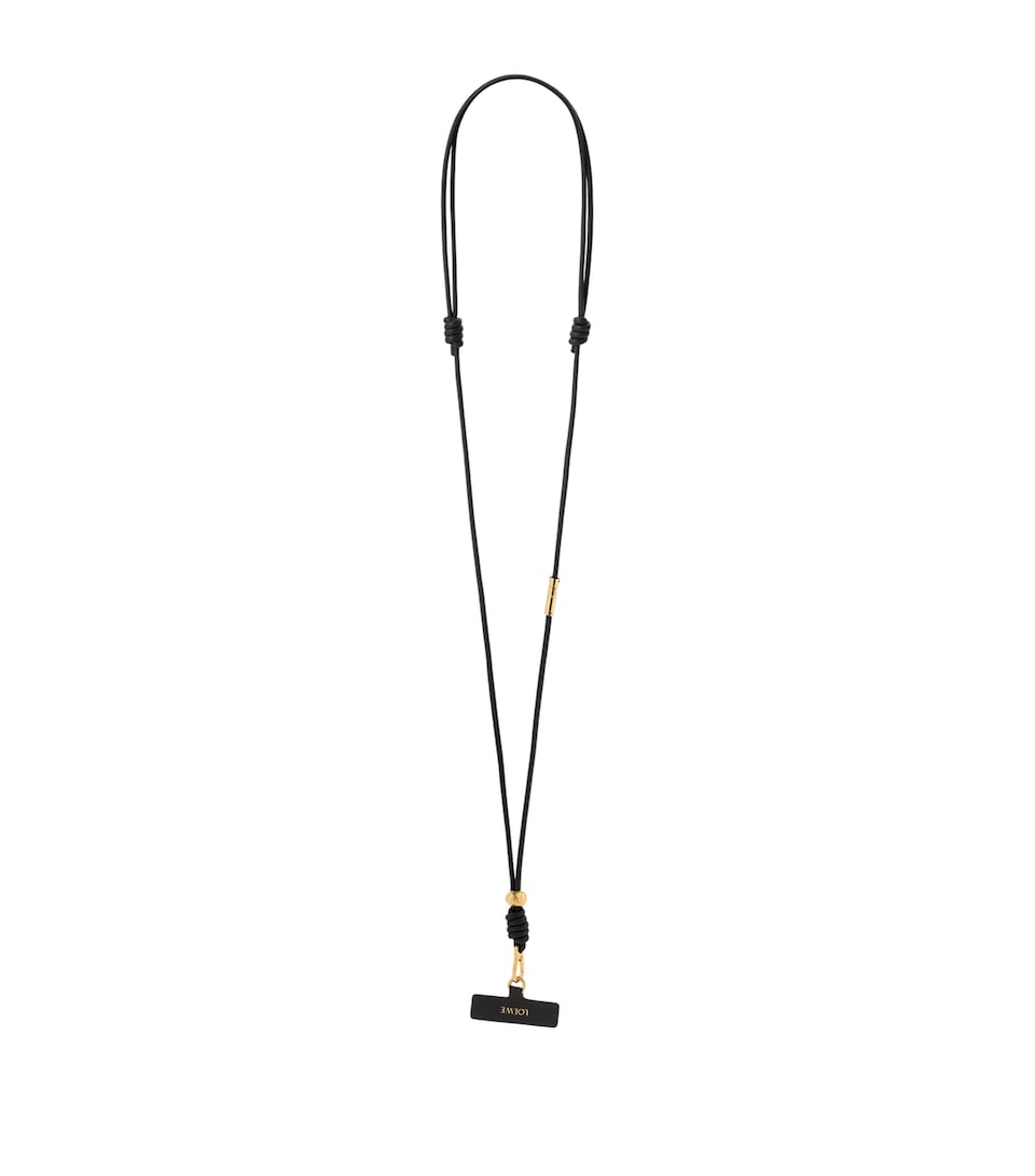 LOEWE Leather Pebble Phone Strap Black