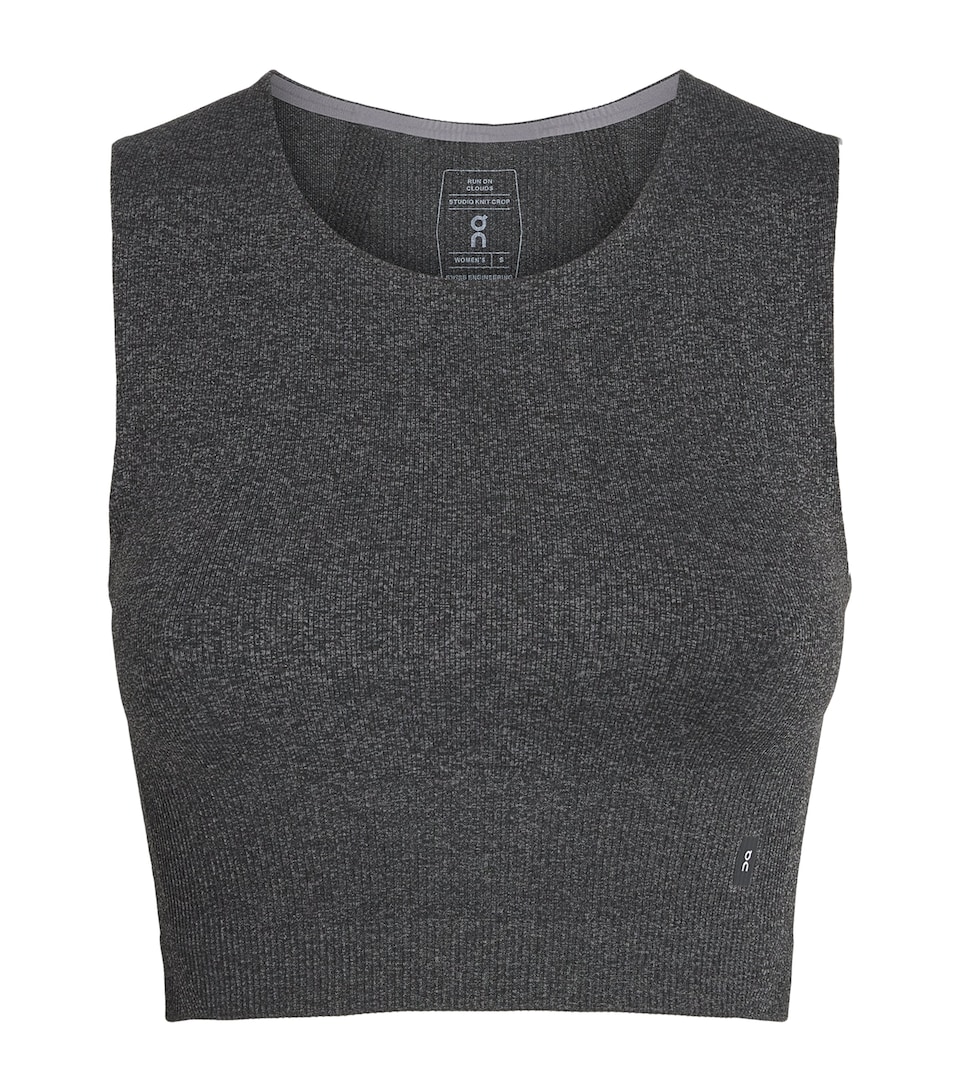 On Womens Knitted Studio Crop Top Ember Heather