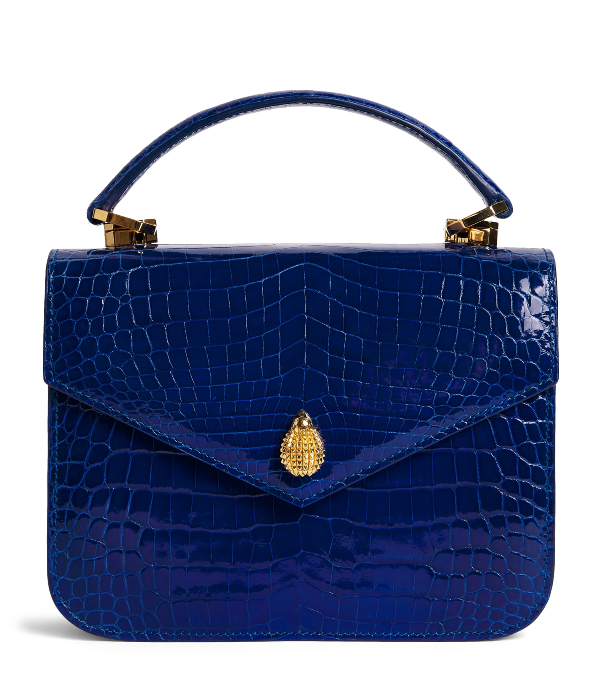 Ethan K Crocodile Leather Infinity Top-Handle Bag Bs Vedra Night