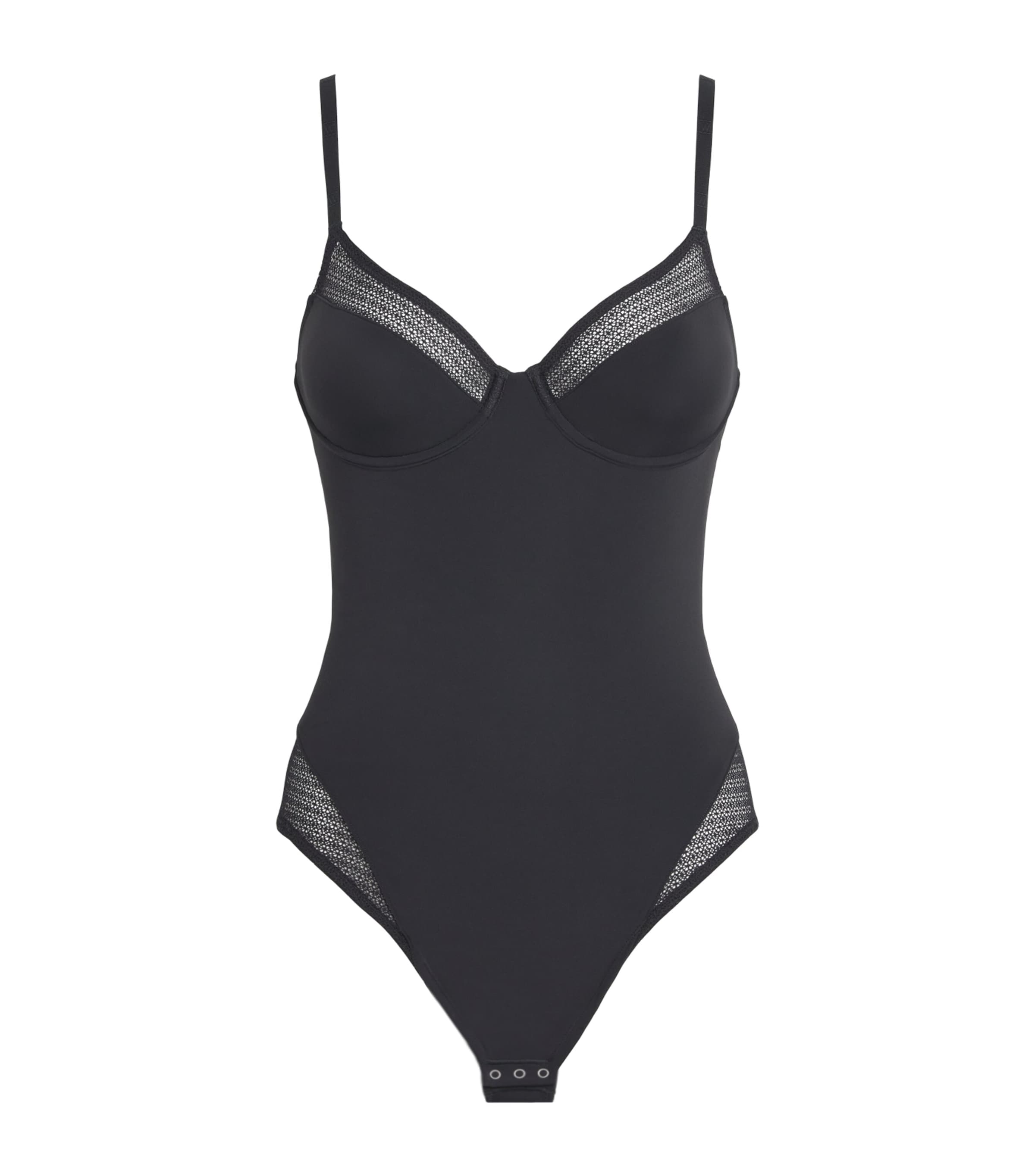 Wolford Womens Geo Lace Shaping Bodysuit Black