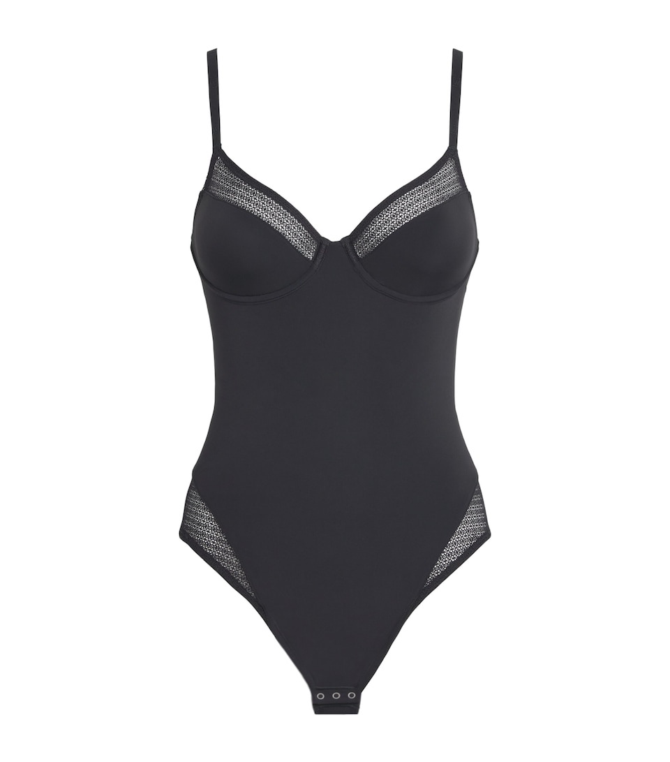 Wolford Womens Geo Lace Shaping Bodysuit Black
