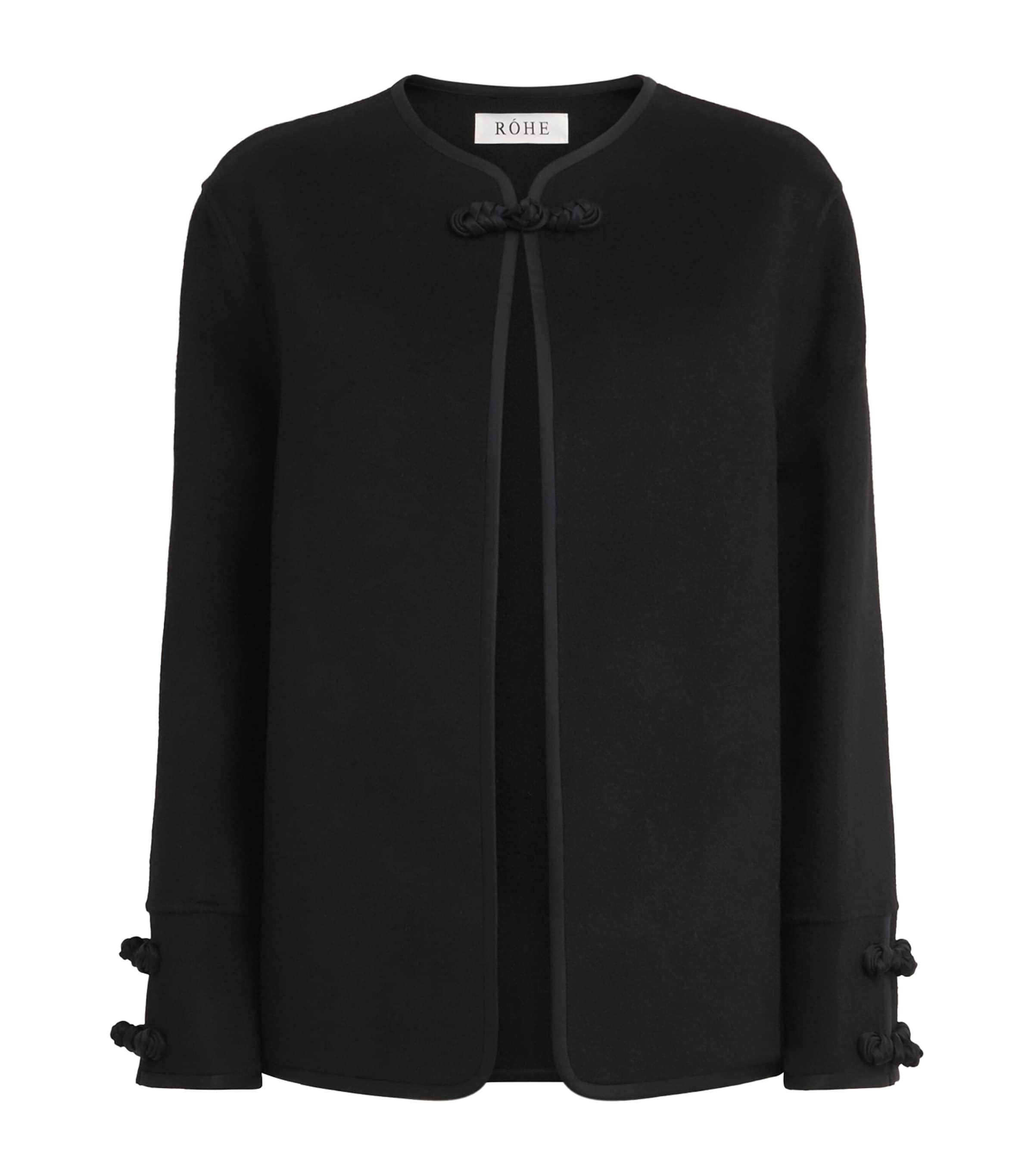 Róhe Womens Double-Faced Wool Pankou-Closure Jacket Black