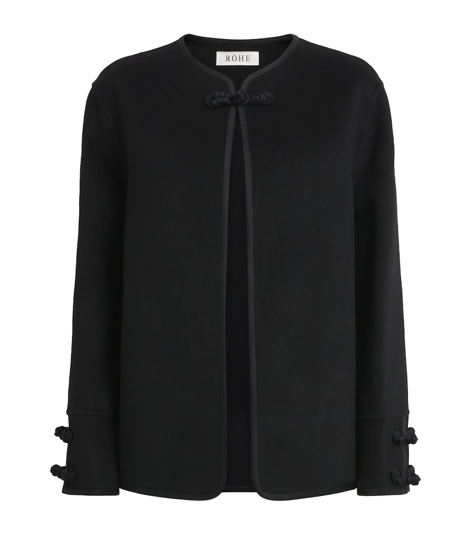 Róhe Womens Double-Faced Wool Pankou-Closure Jacket Black