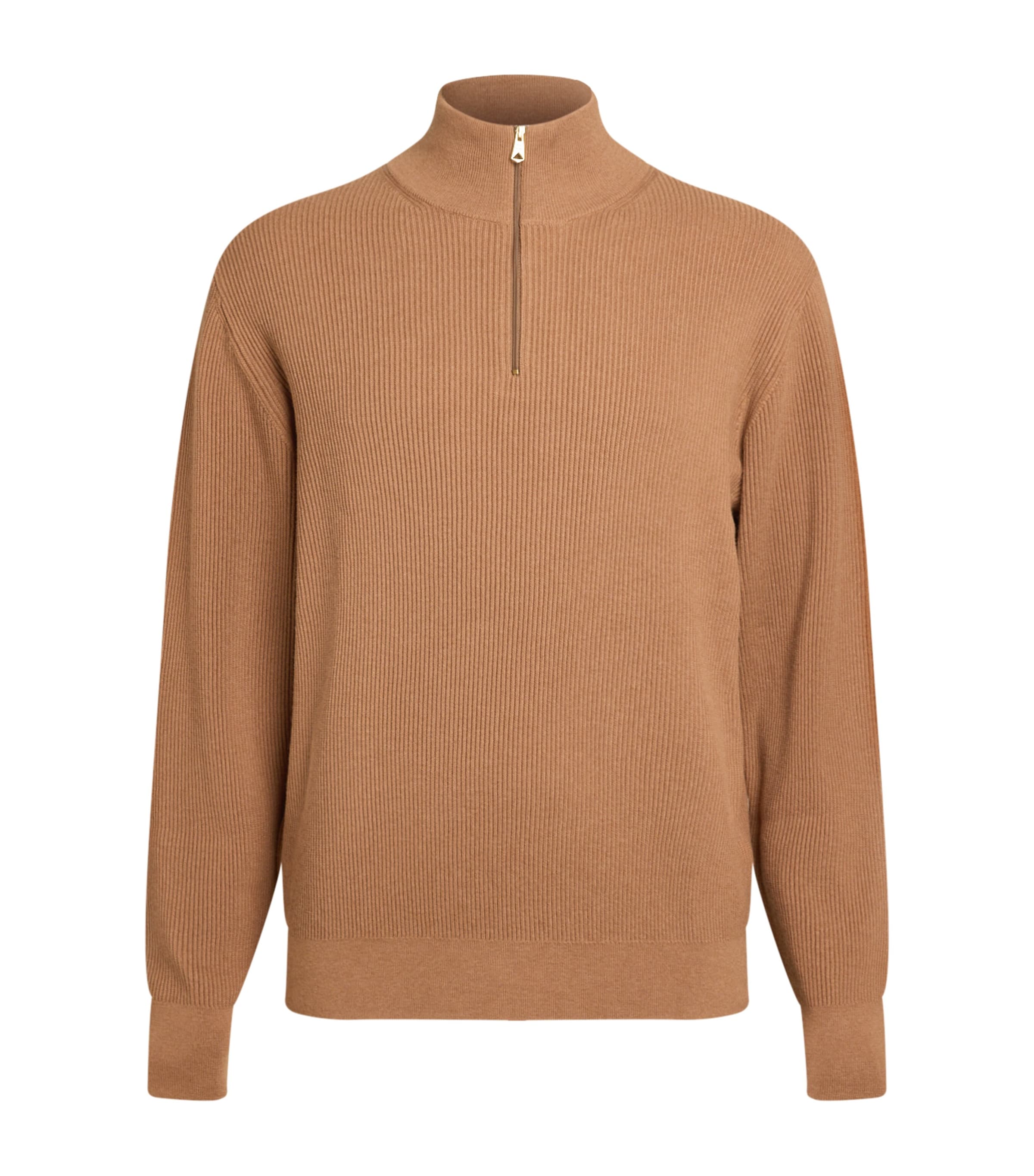 Cotton-Wool Quarter-Zip Sweater