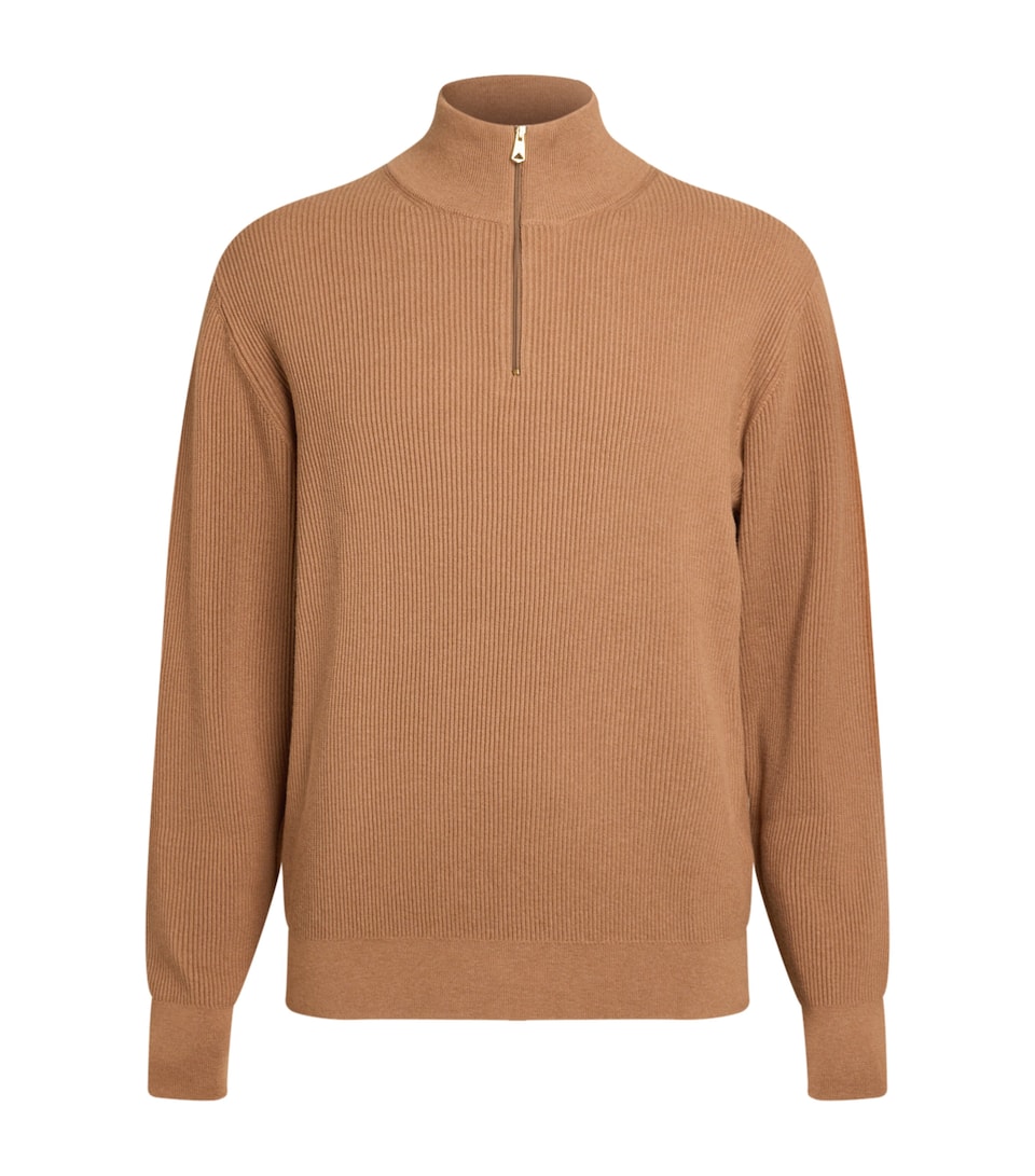 Cotton-Wool Quarter-Zip Sweater