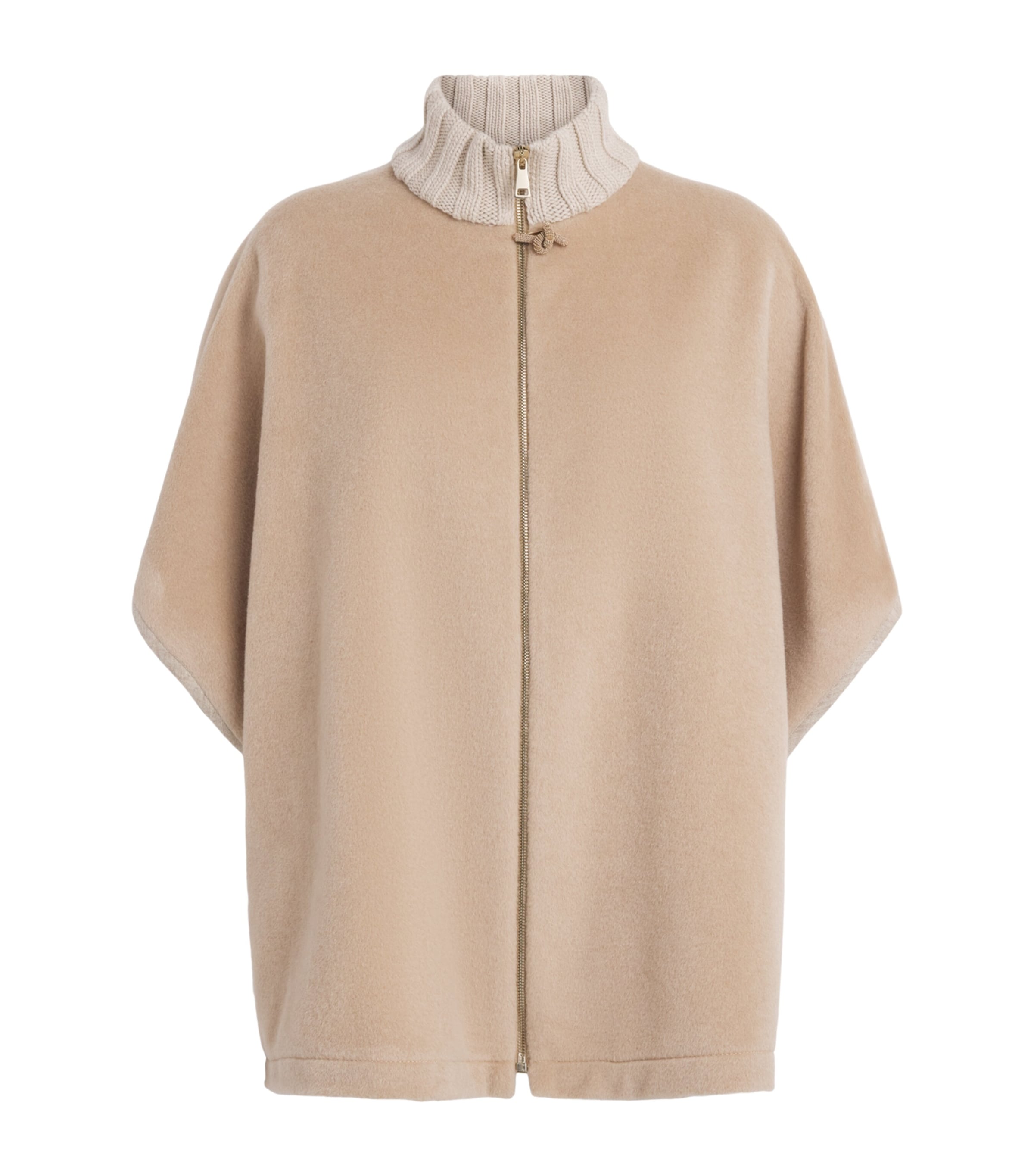 Fabiana Filippi Womens Merino Wool-Blend High-Neck Cape Acero