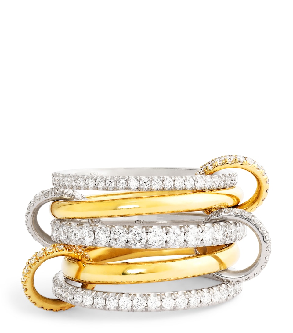 Yellow Gold, White Gold and Diamond Alia Ring