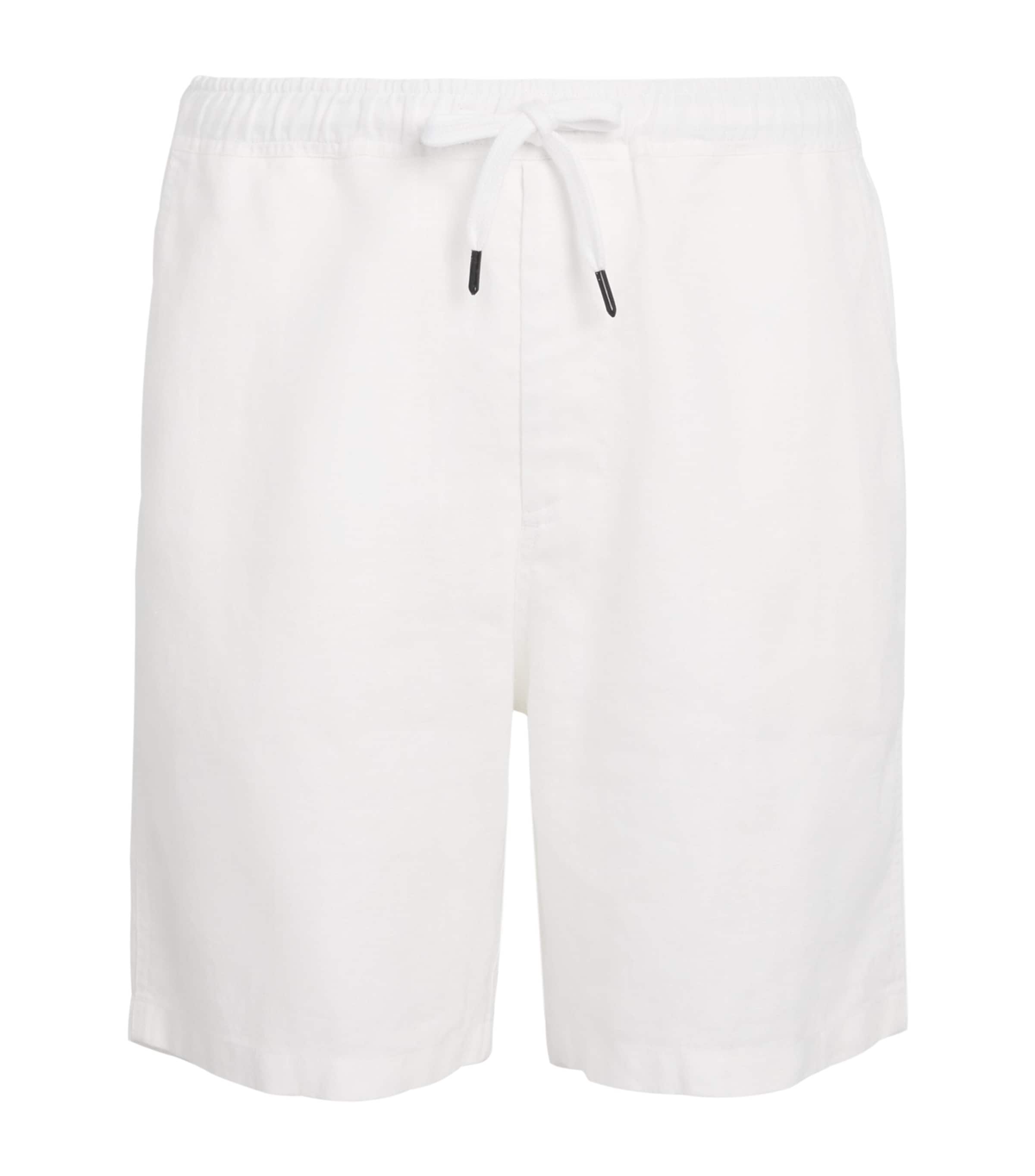 Derek Rose Mens Linen Vienna Shorts Whi