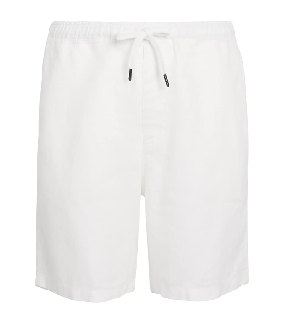 Derek Rose Mens Linen Vienna Shorts Whi