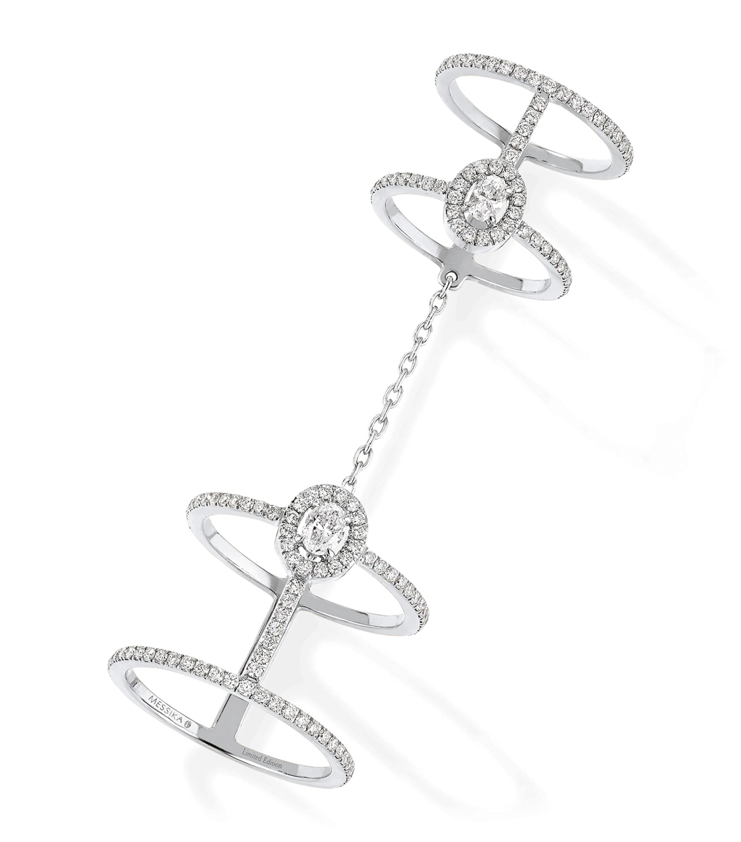 Messika Glam'Azone White Gold and Diamond Double Pavé Ring (1.00ct) White Gold